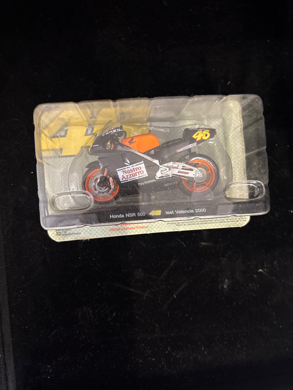 #P002 Honda NSR 500 Die‑Cast Moto Model – Nastro Azzurro Livery – Test Valencia 2000 – 1:18 Scale