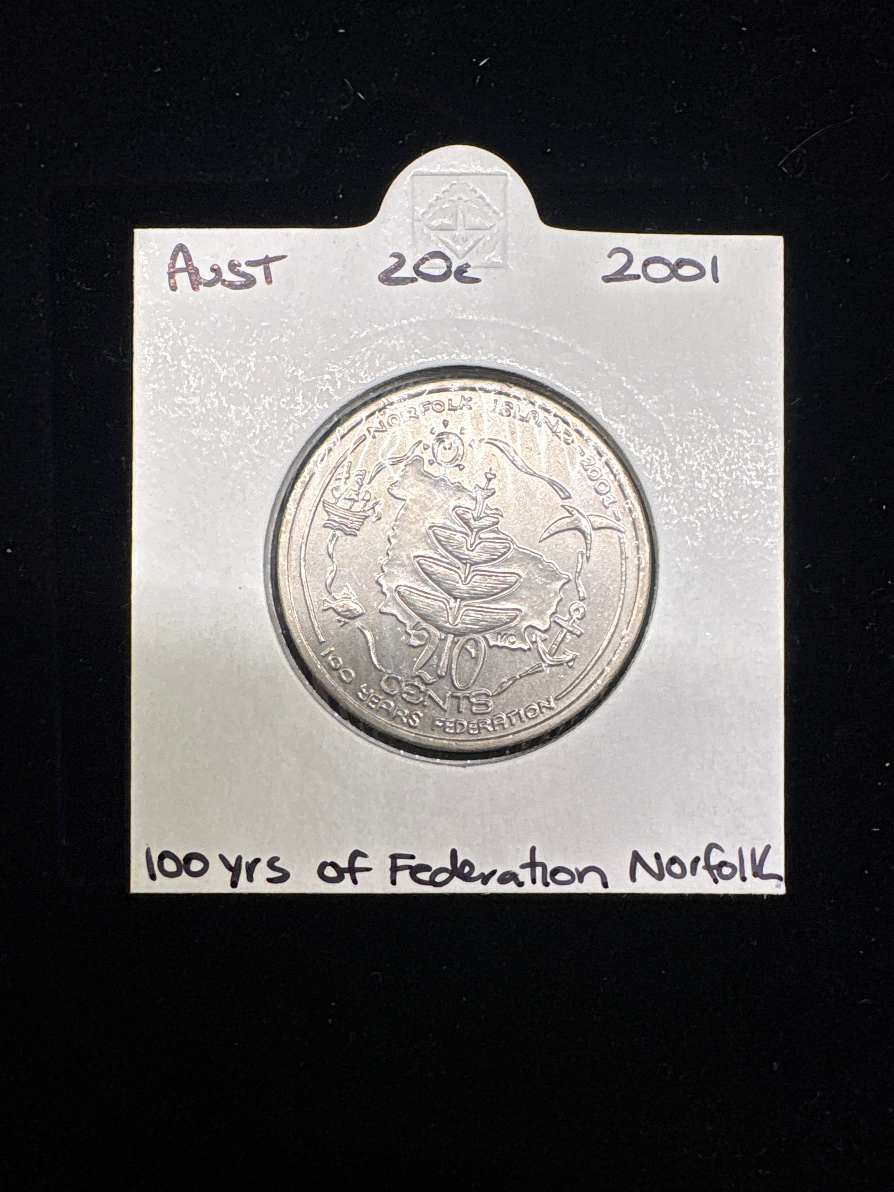 #M178 2001 Australia Norfolk Island 20c – 100 Years of Federation Commemorative Coin
