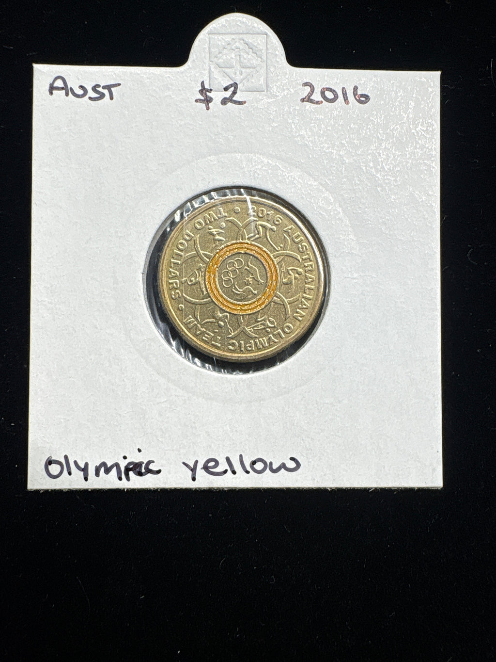 #M153 2016 Australia $2 Olympic “Yellow Ring” Commemorative Coin (Coloured)