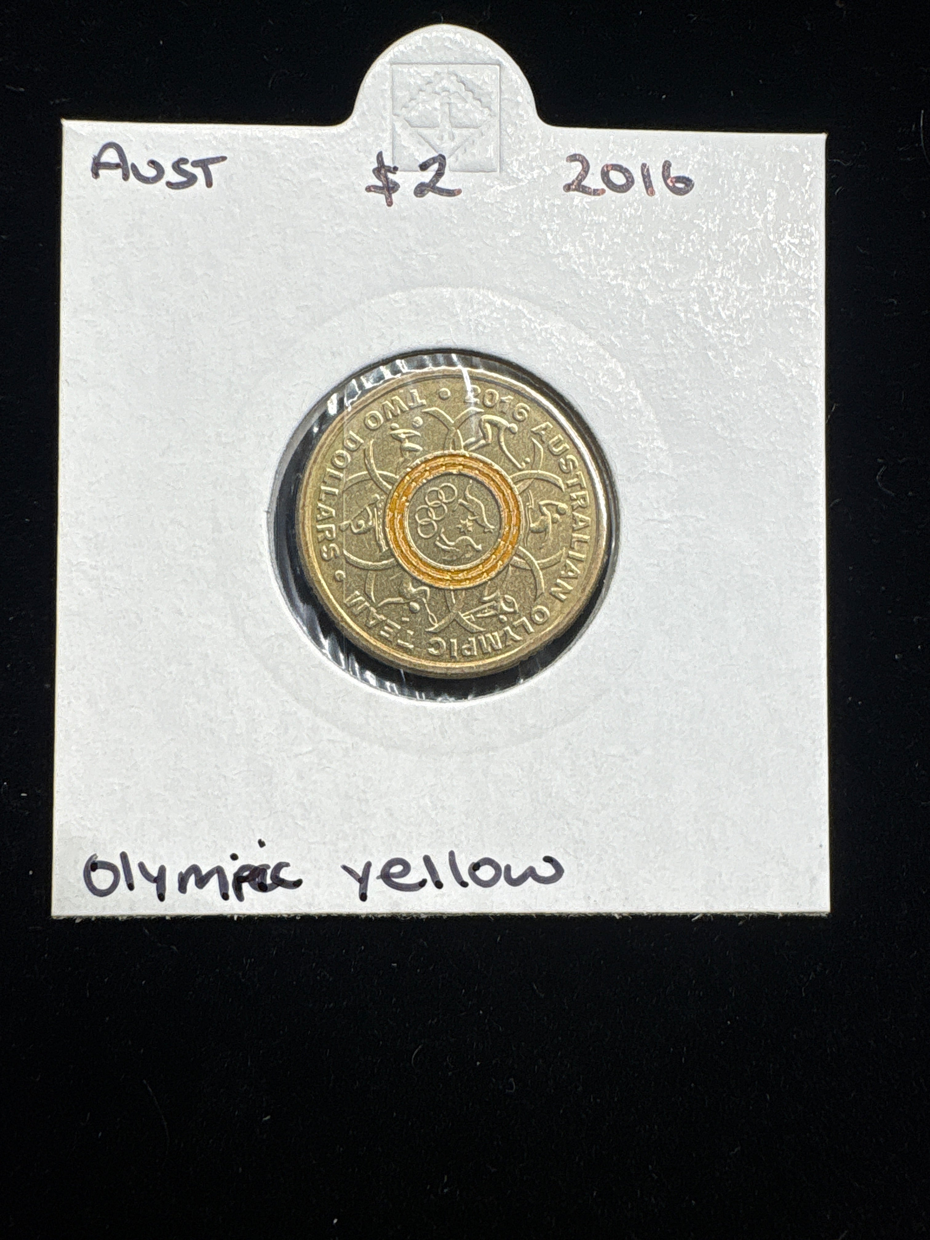 #M153 2016 Australia $2 Olympic “Yellow Ring” Commemorative Coin (Coloured)