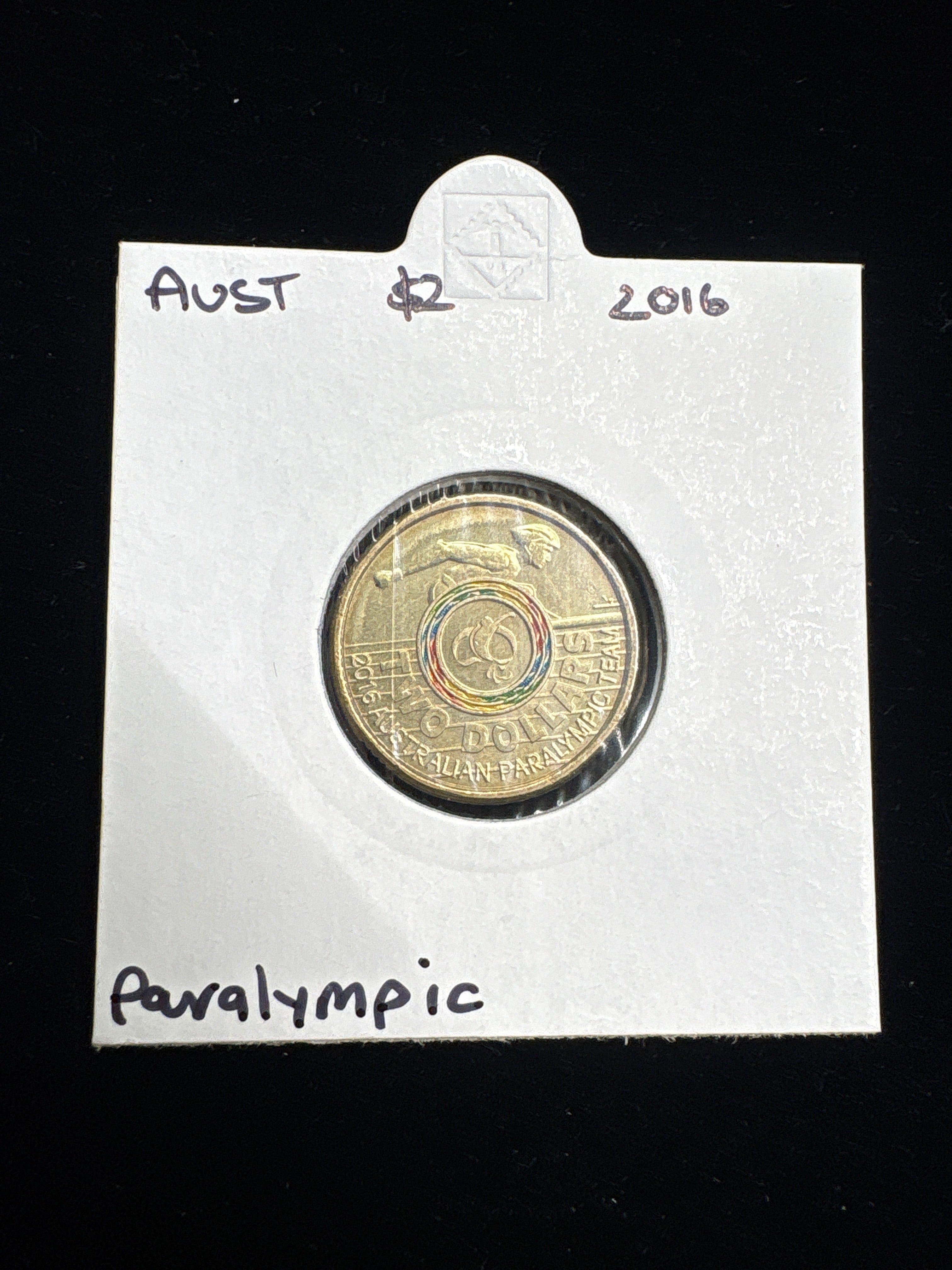 #M162 2016 Australia $2 Coloured Paralympic Team Coin – Nice Condition!