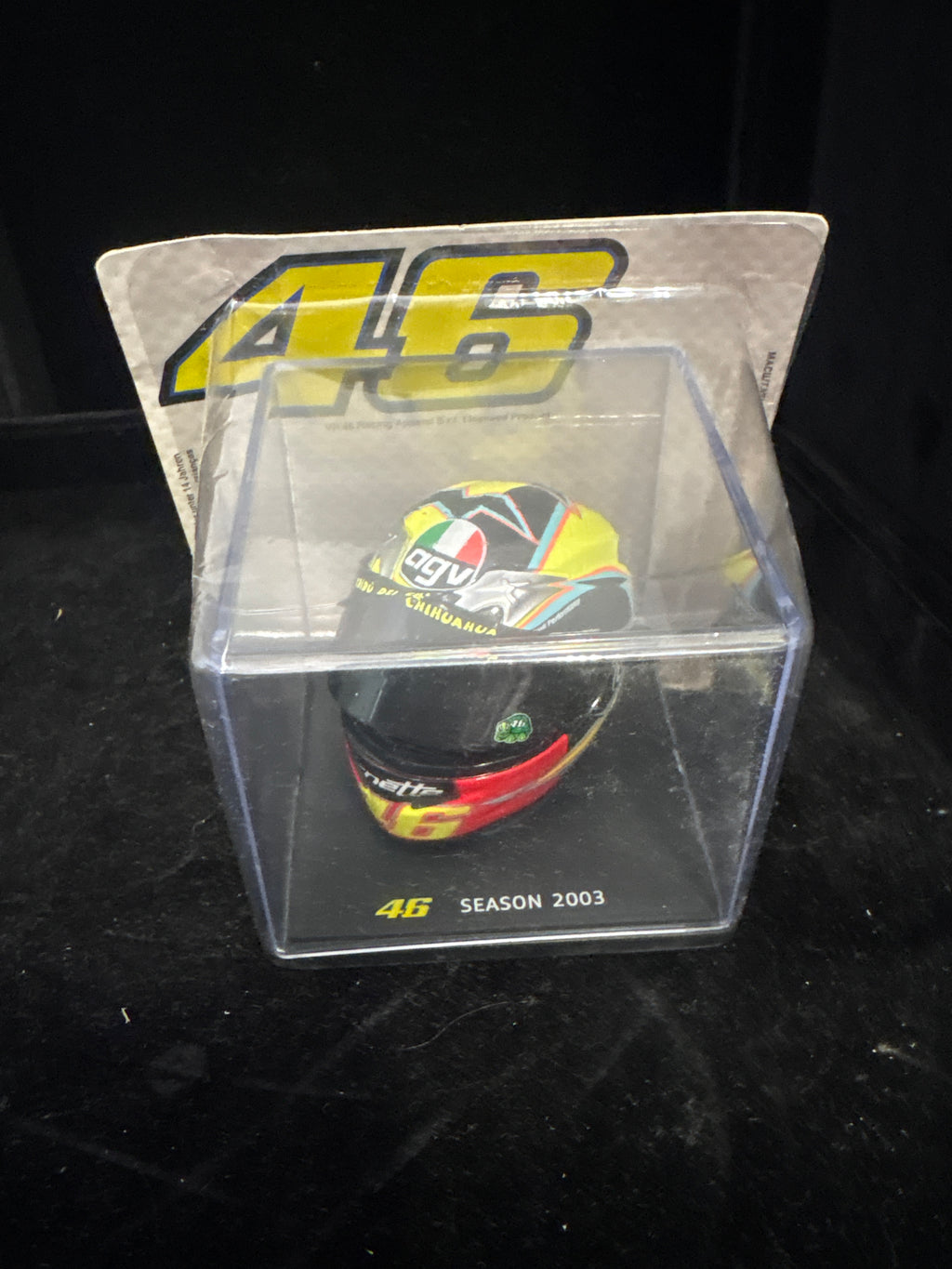 #P004 Valentino Rossi #46 Mini Helmet – Season 2003 Collectible (MT9ALA0017)