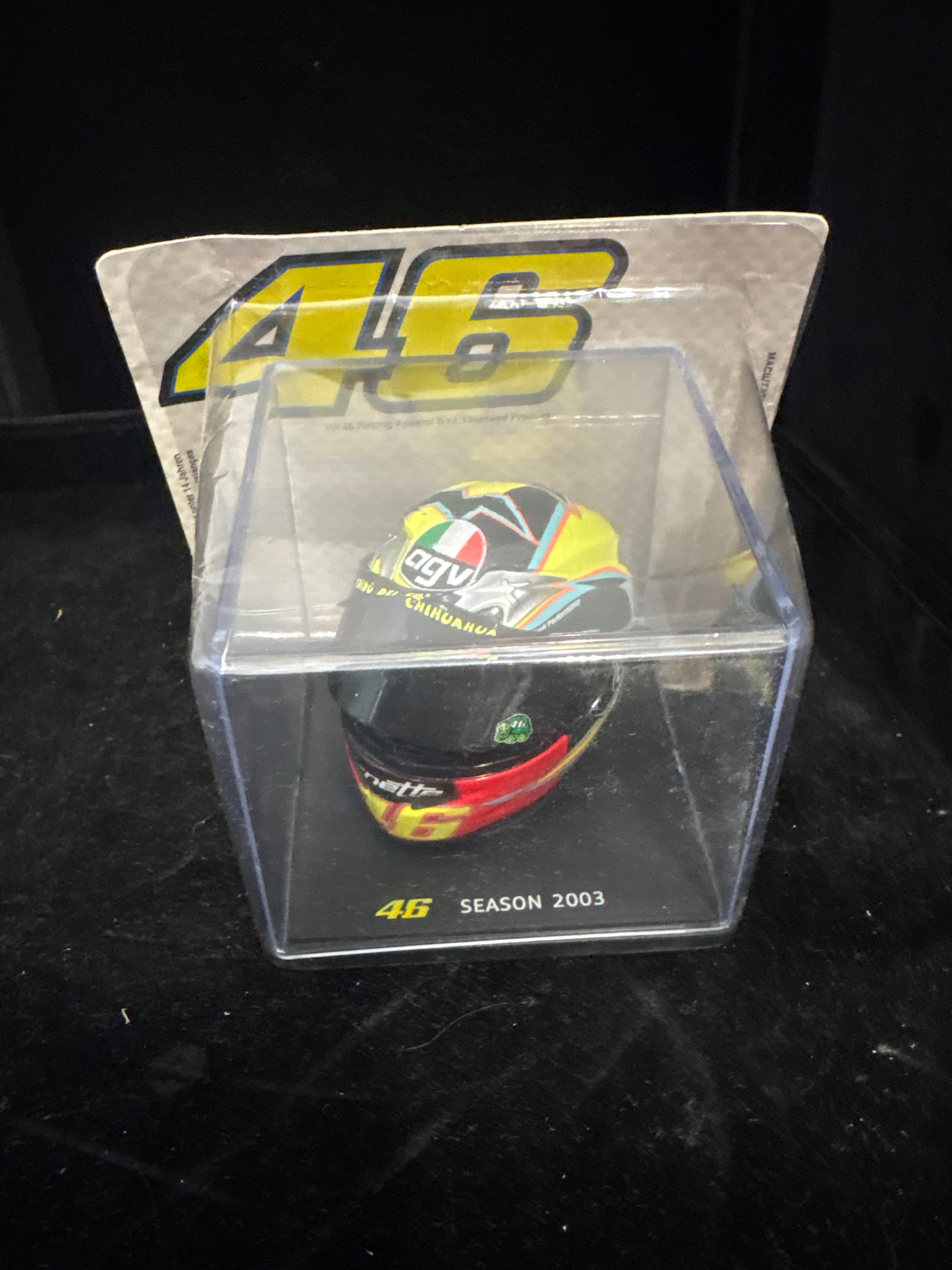#P004 Valentino Rossi #46 Mini Helmet – Season 2003 Collectible (MT9ALA0017)