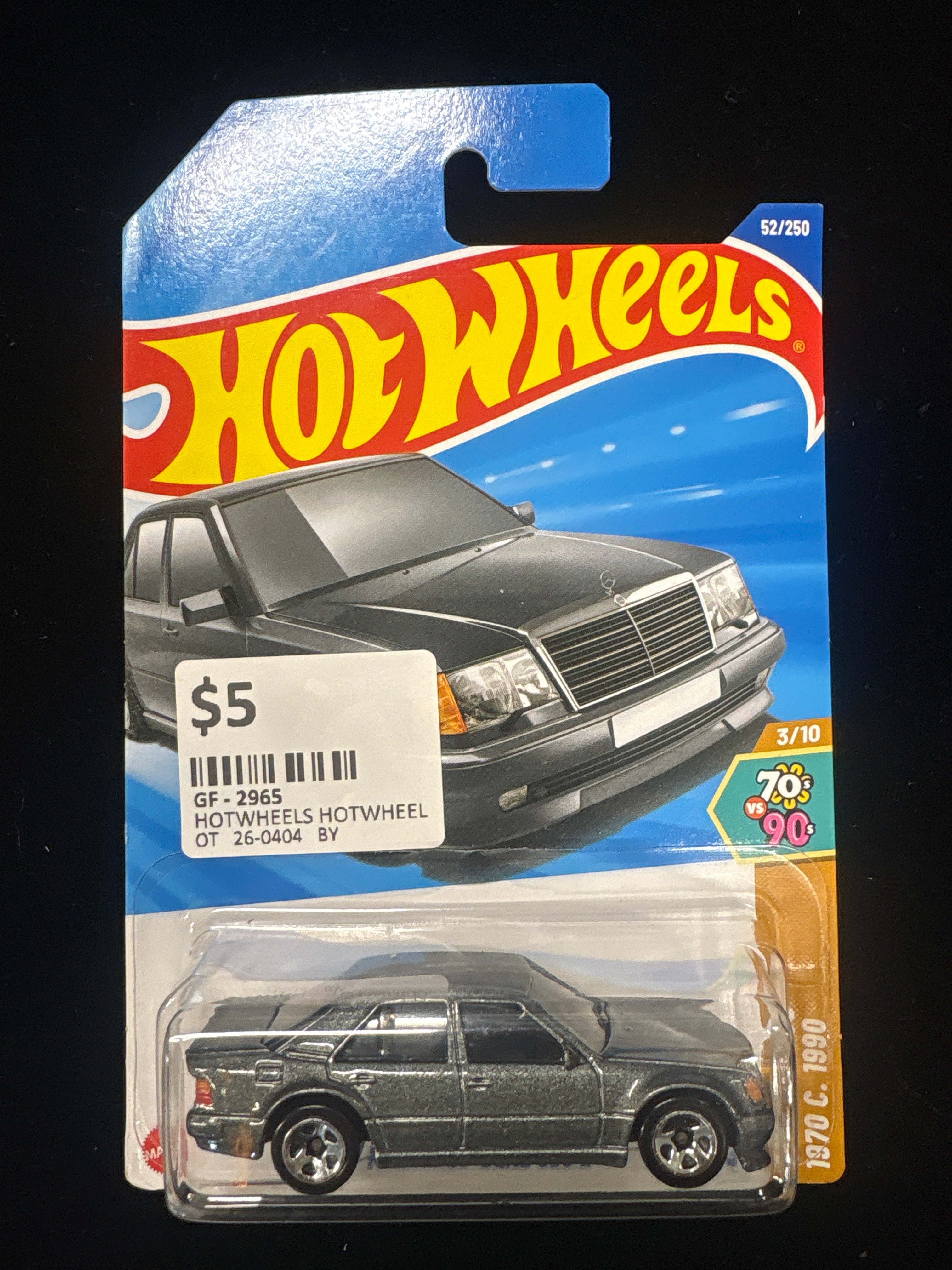 #2965 Hot Wheels Mercedes‑Benz 500E – 70s vs 90s Series – 52/250 – 3/10
