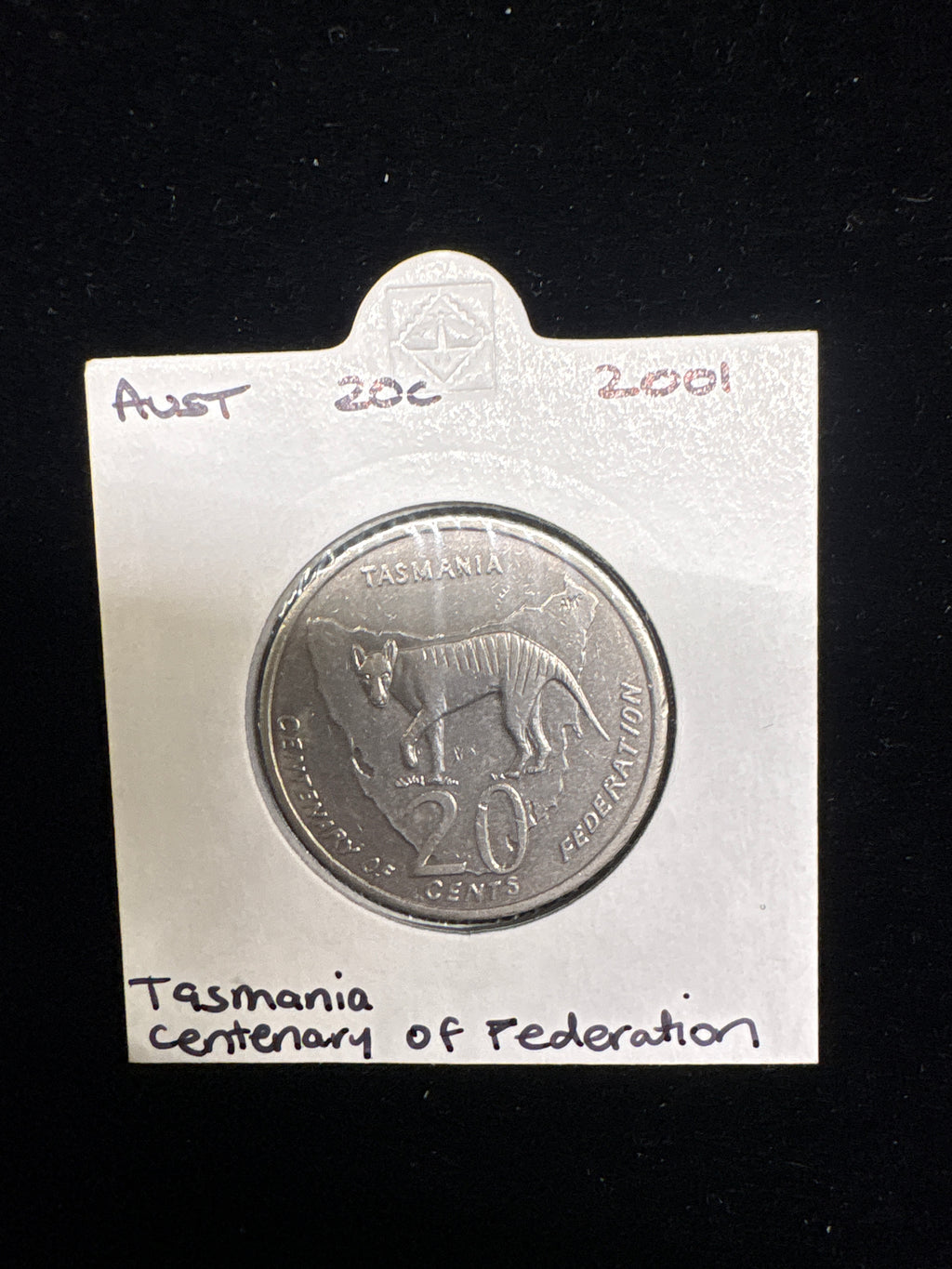 #M193 2001 Australia 20c – Tasmania Centenary of Federation Coin (Circulated)