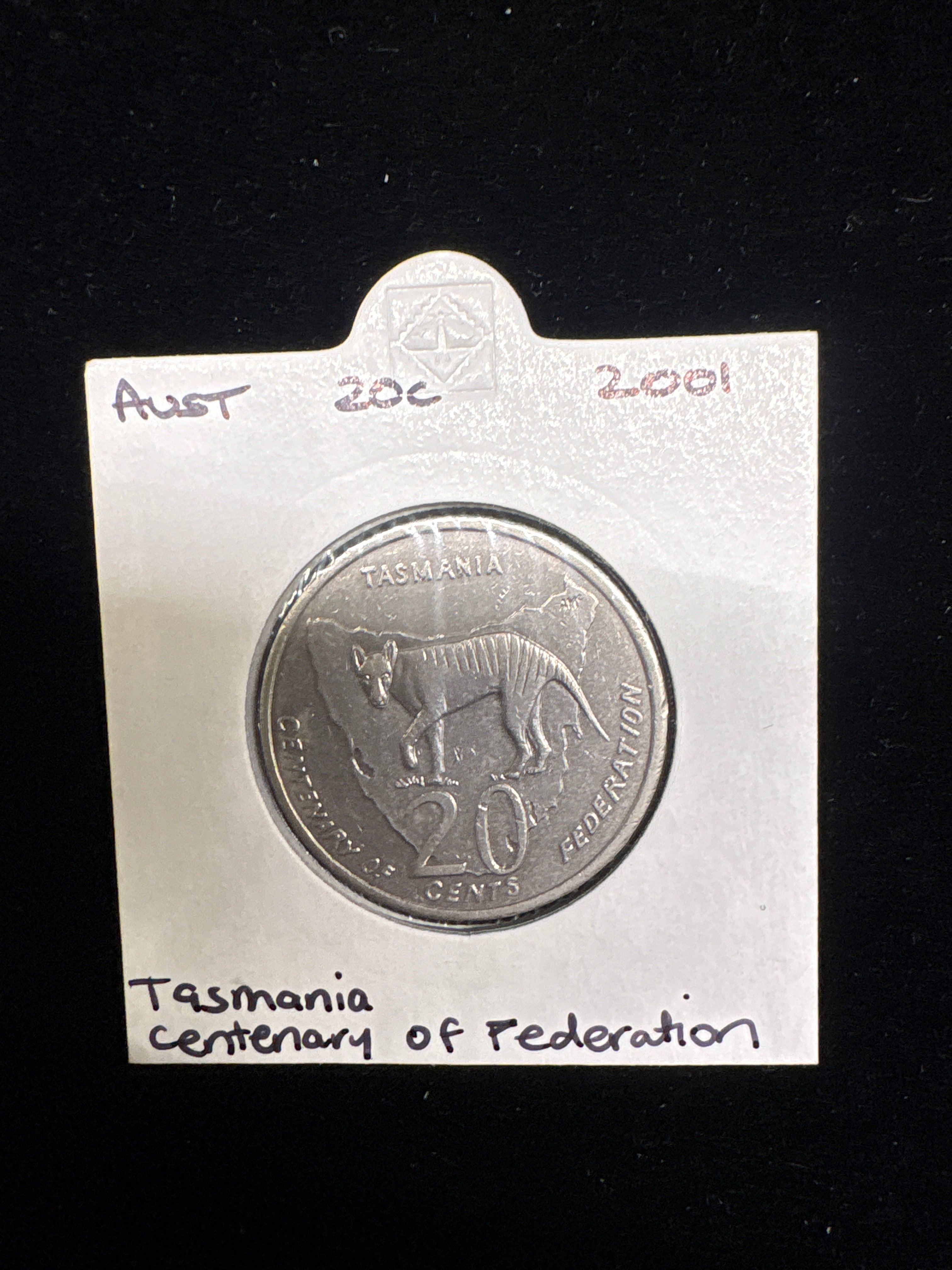 #M193 2001 Australia 20c – Tasmania Centenary of Federation Coin (Circulated)