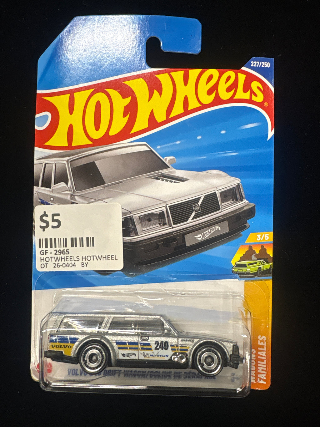 #2965 Hot Wheels Volvo 240 Drift Wagon – Wagons Series – Silver #227/250