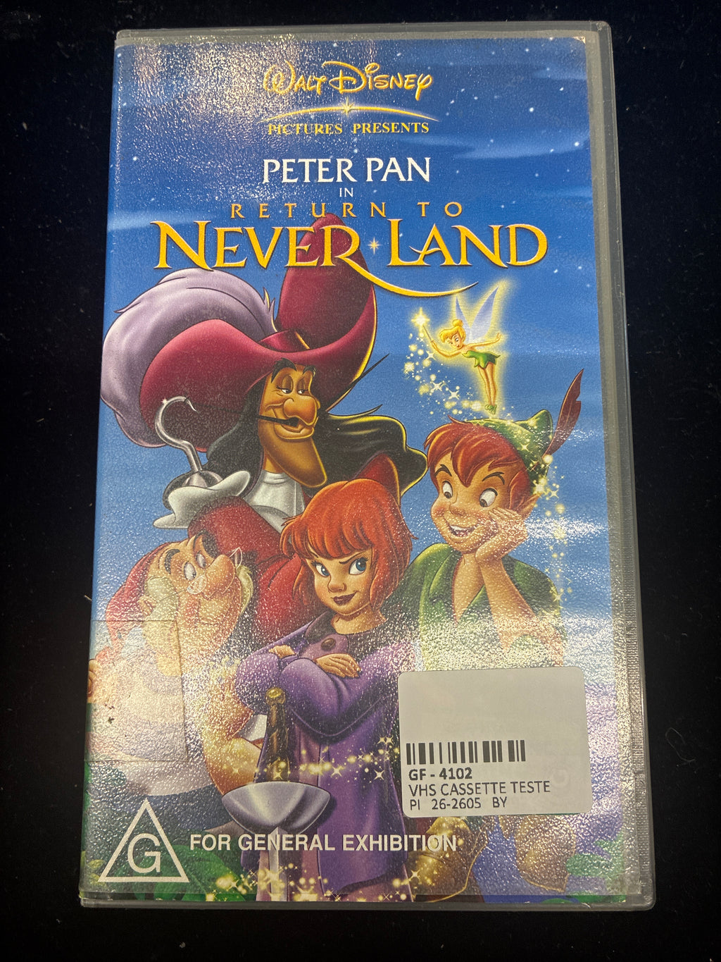 #PO14  Disney Peter Pan: Return to Never Land VHS (Australia Release, G Rated)