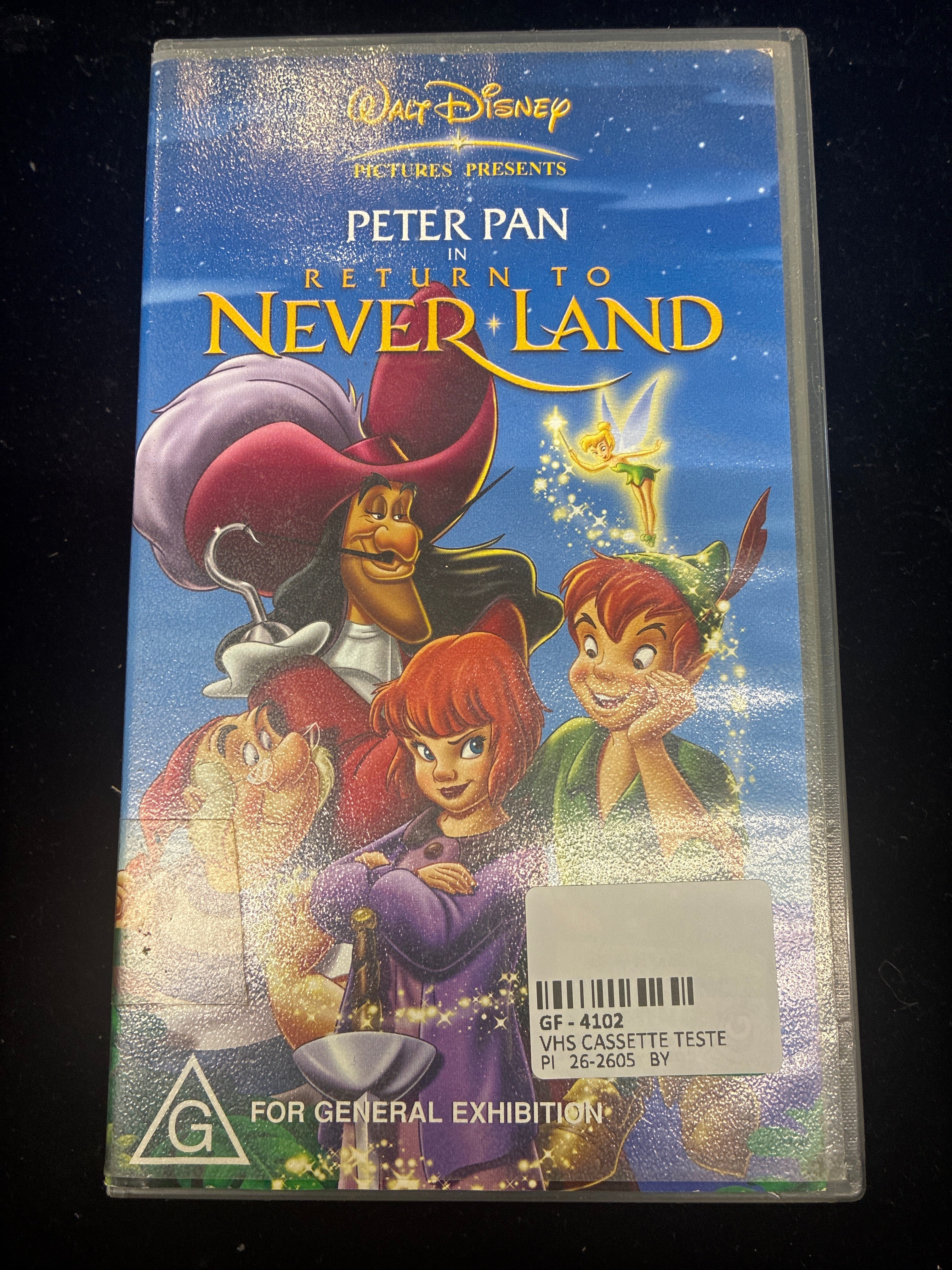 #PO14  Disney Peter Pan: Return to Never Land VHS (Australia Release, G Rated)