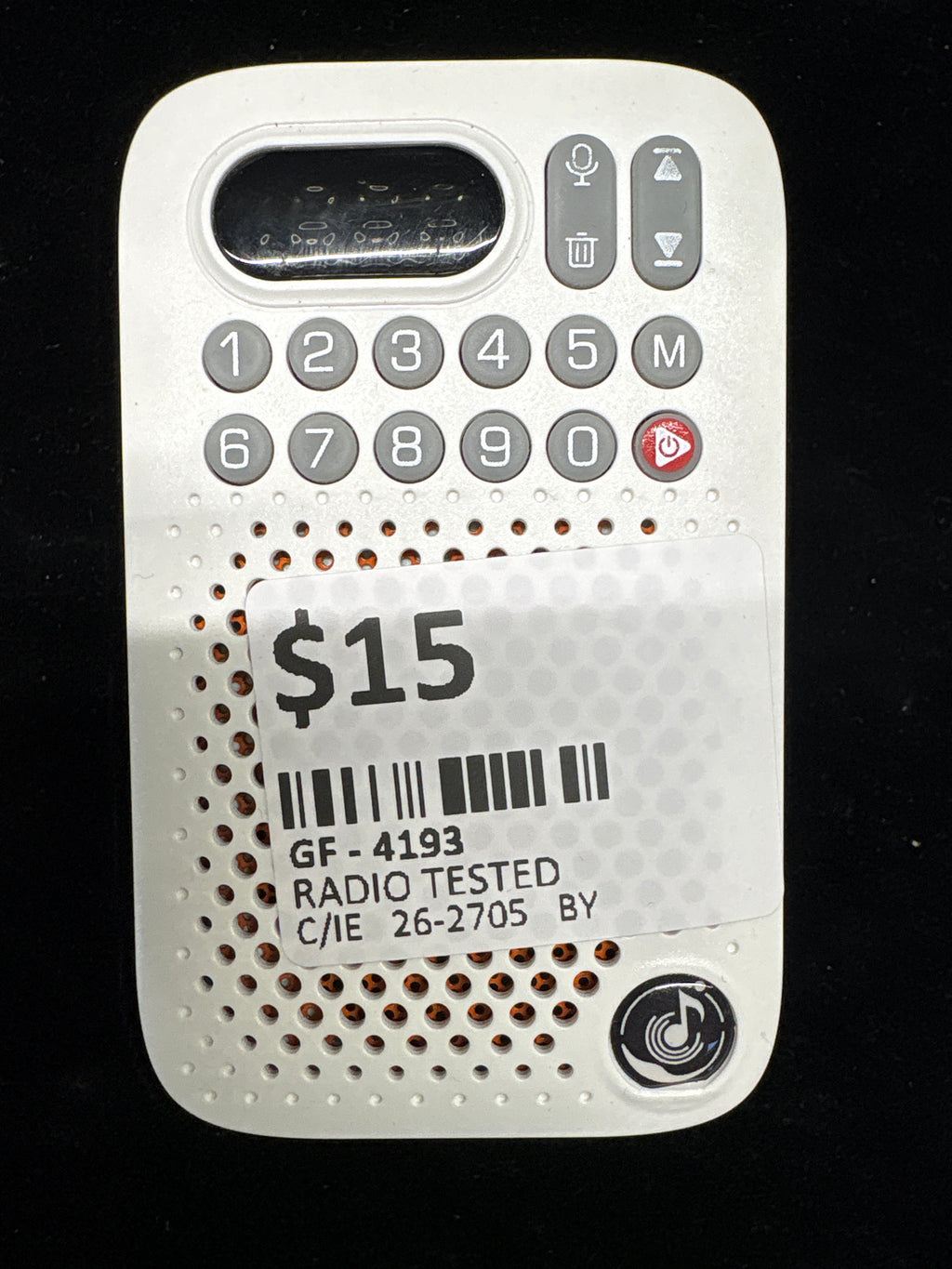 #4193 White D22 Digital Voice Recorder / Radio — Tested & Working