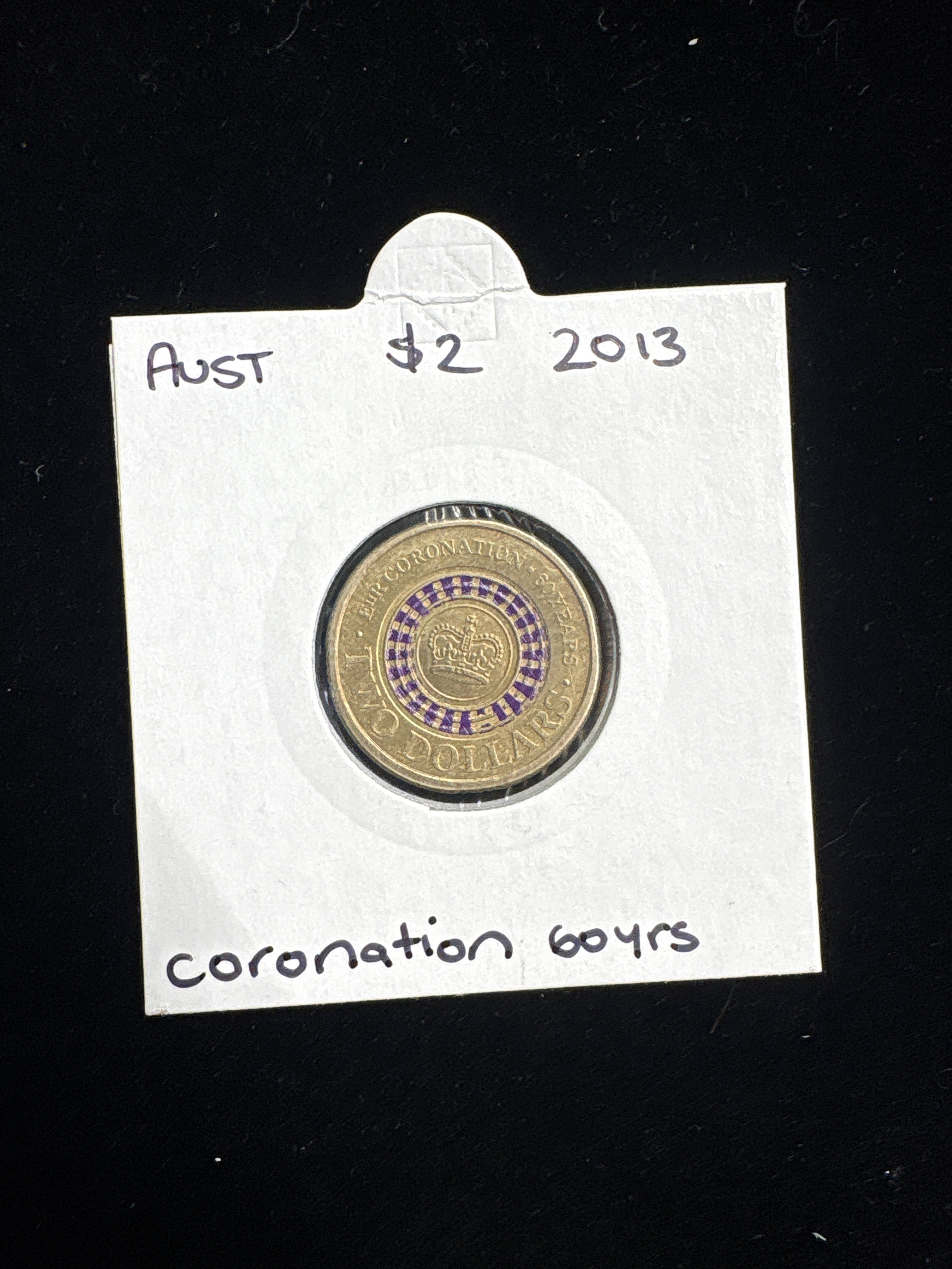 #M150 2013 Australia $2 Purple Coronation Coin – 60 Years Commemorative