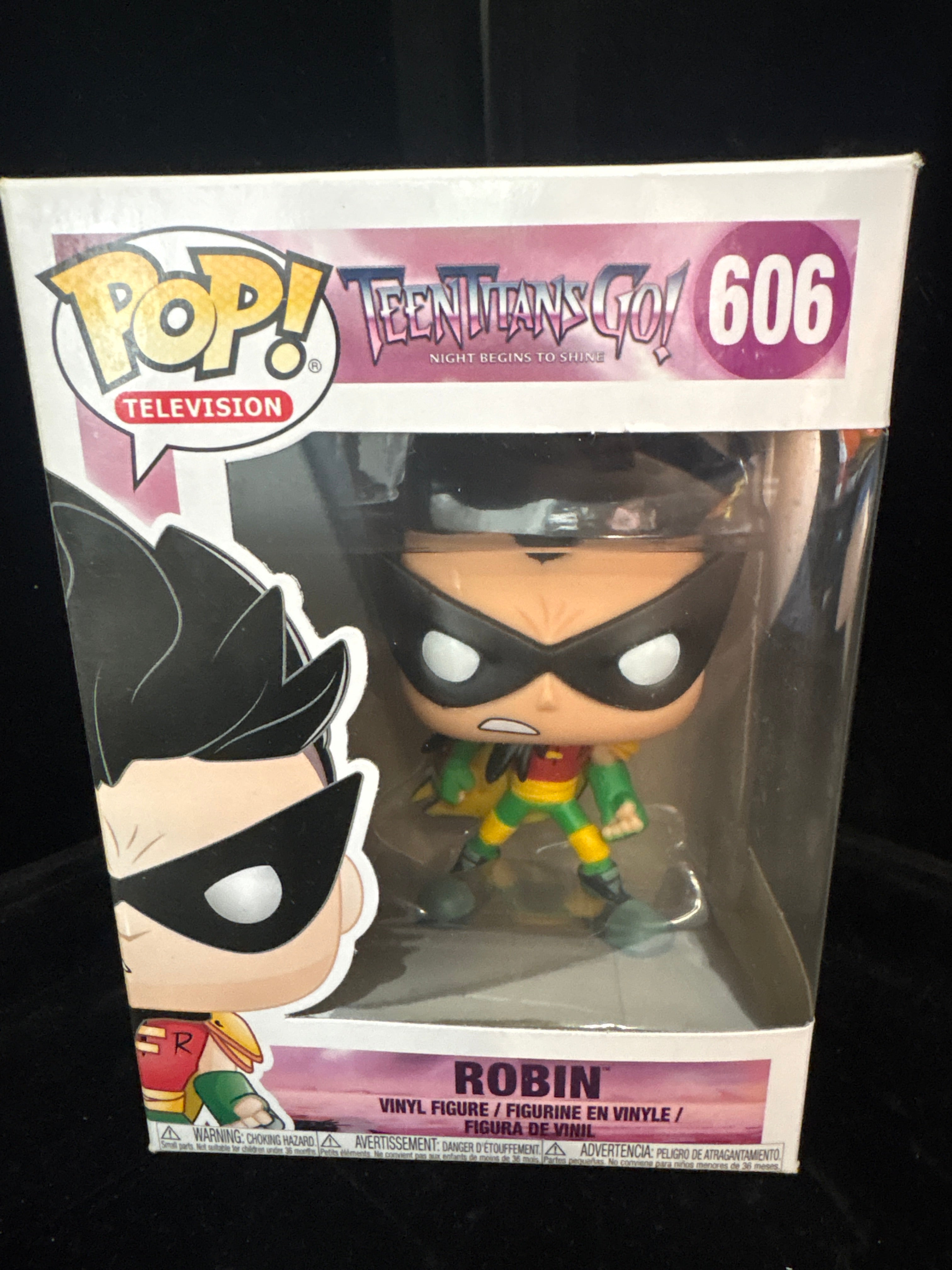 #P007 Teen Titans Go! Funko Pop #606 Robin – Night Begins to Shine Edition – New in Box