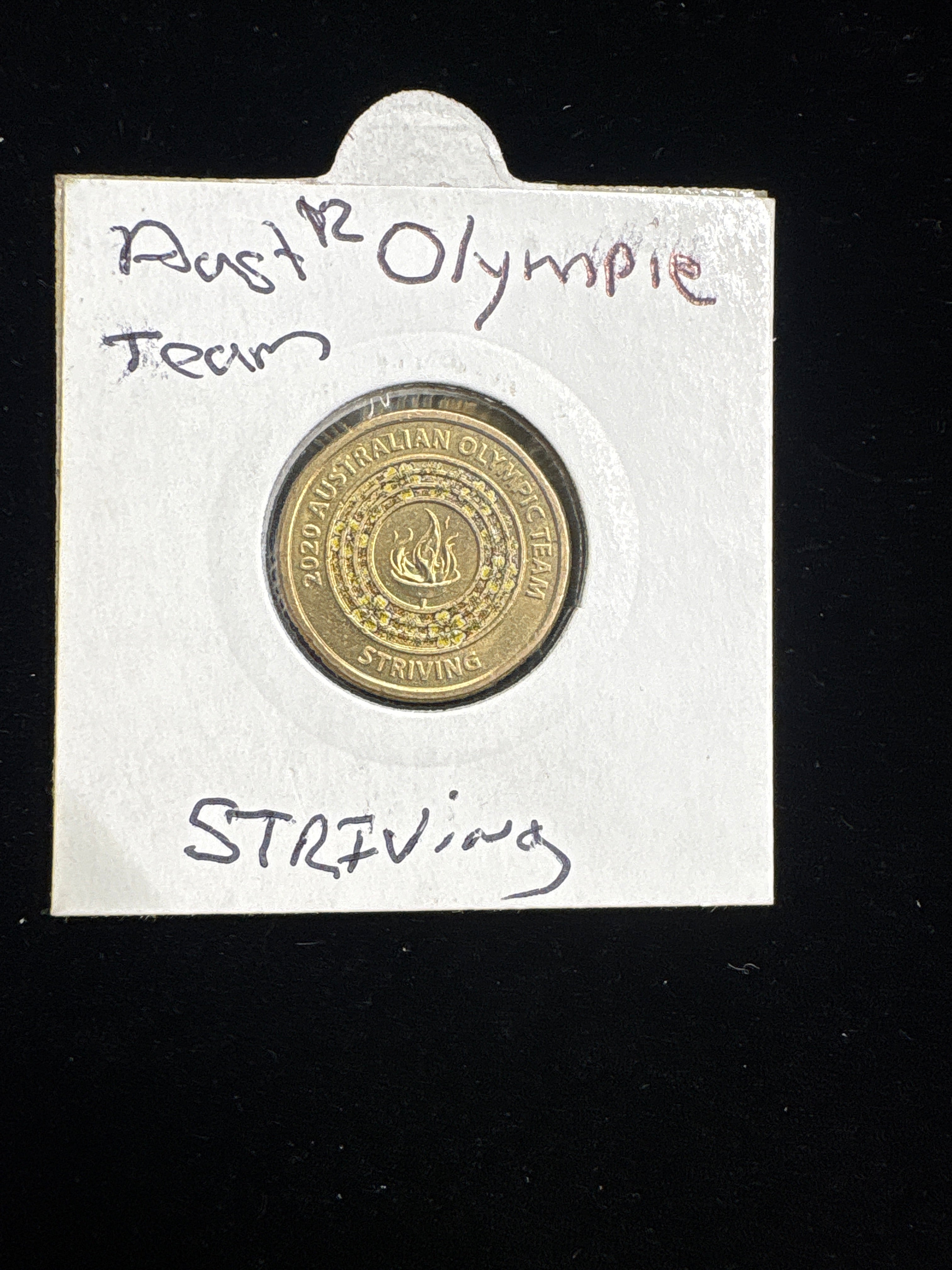 #M164 2020 Australia $2 Olympic Team “Striving” Coloured Coin (Circulated)