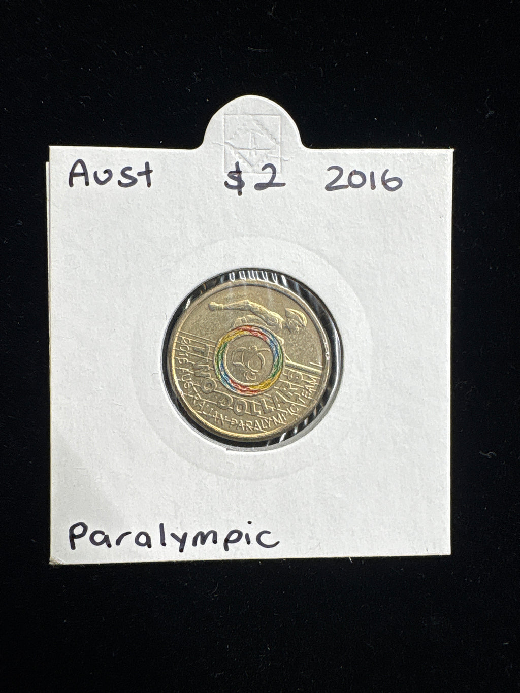 #M163 2016 Australia $2 Paralympic Coloured Coin – Rio Team Tribute