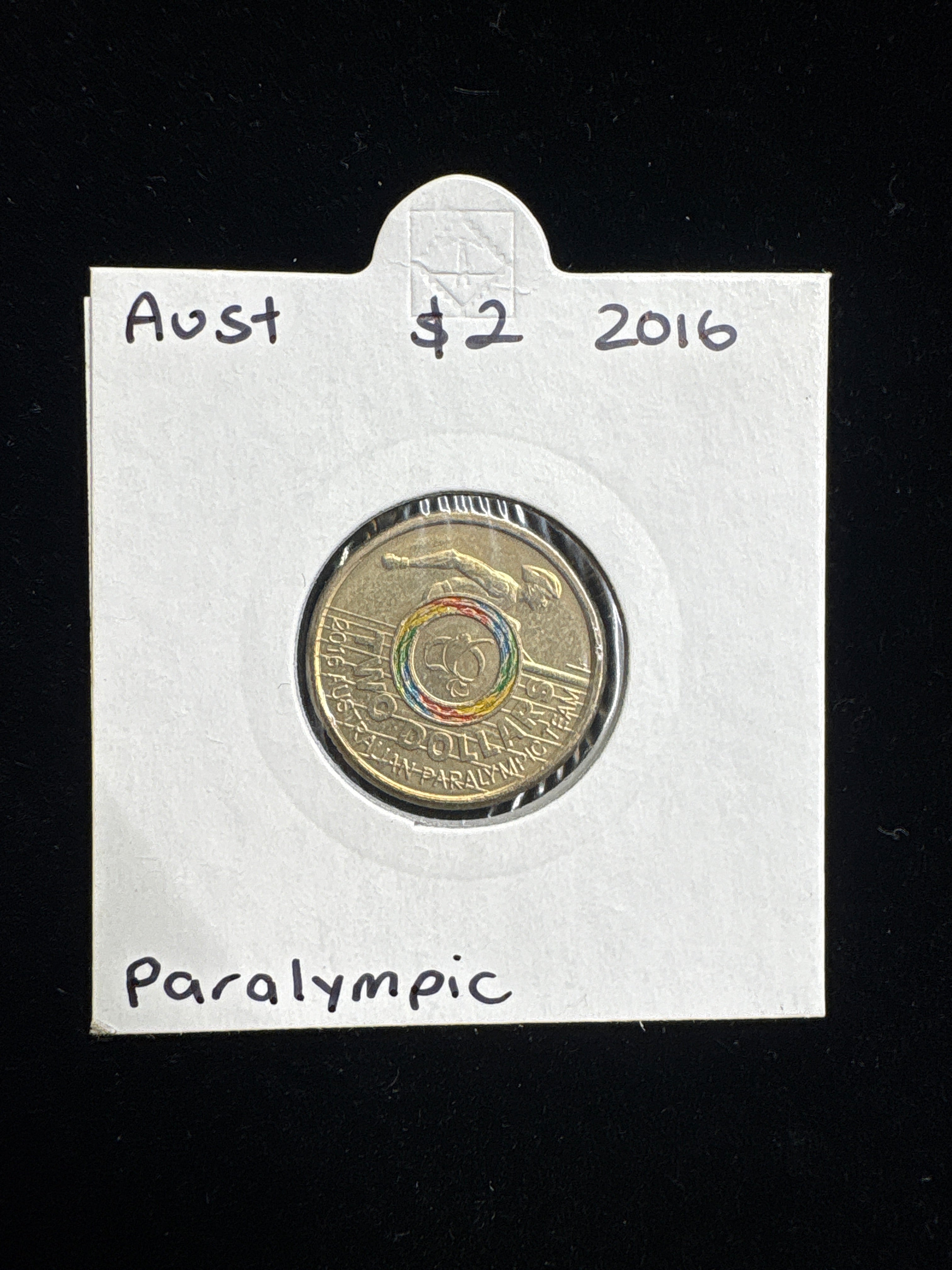 #M163 2016 Australia $2 Paralympic Coloured Coin – Rio Team Tribute