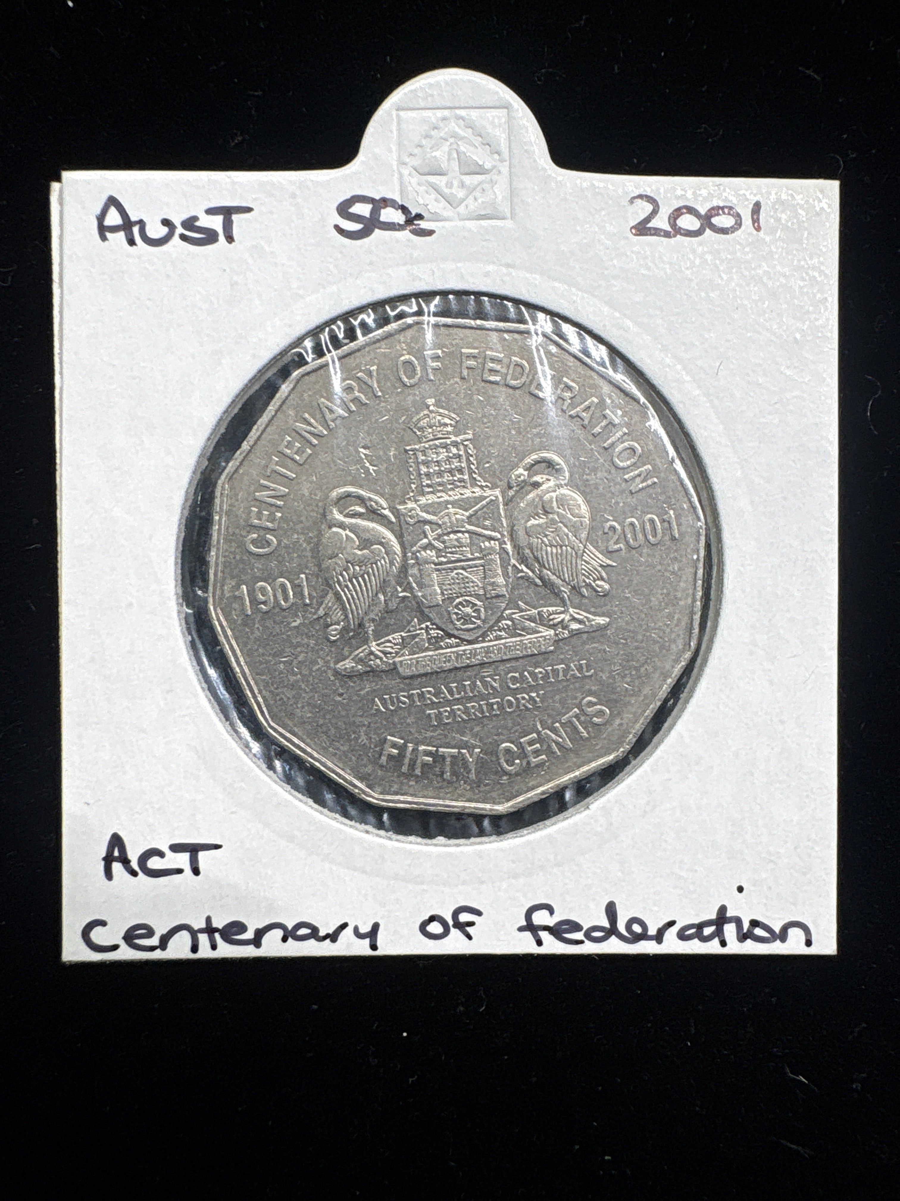 #M119 2001 Australia 50c ACT Centenary of Federation Coin (UNC Holder)