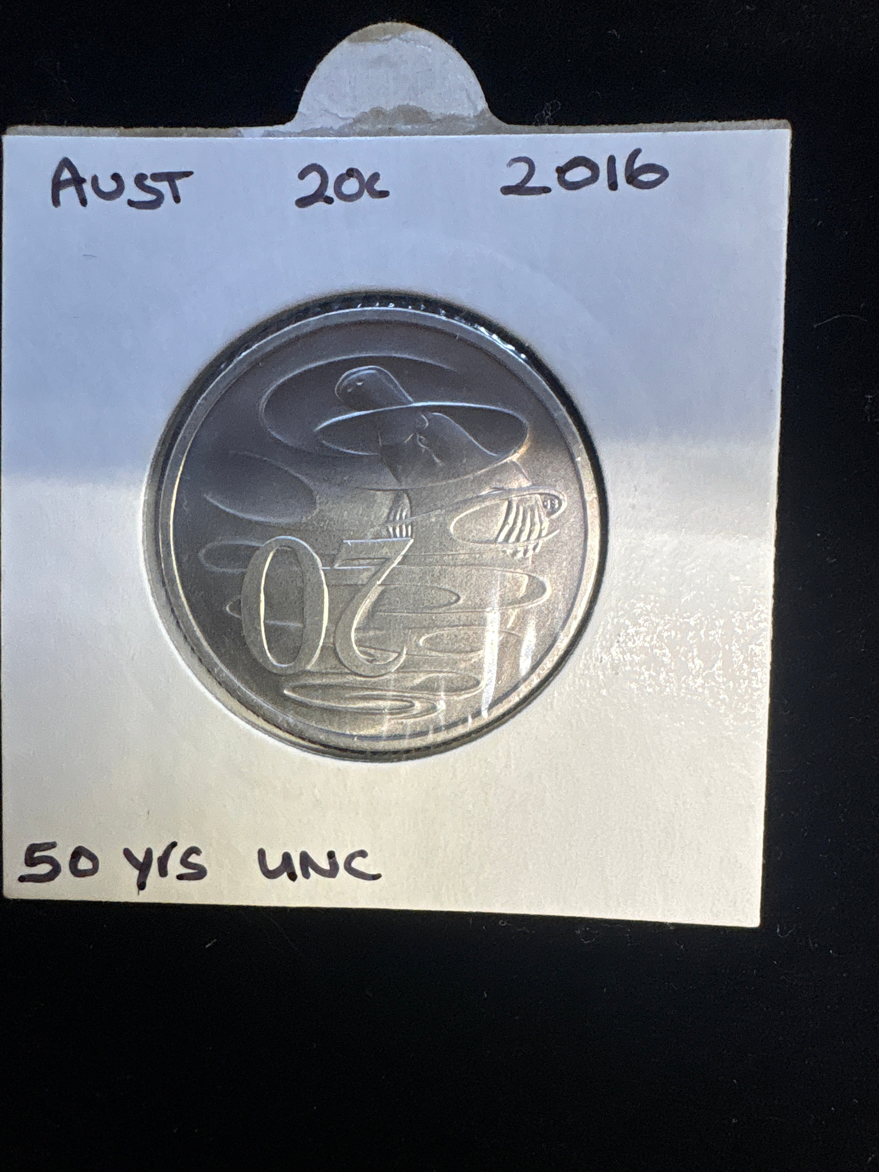 #M209 2016 Australia 20c “50 Years of Decimal Currency” UNC Commemorative Coin