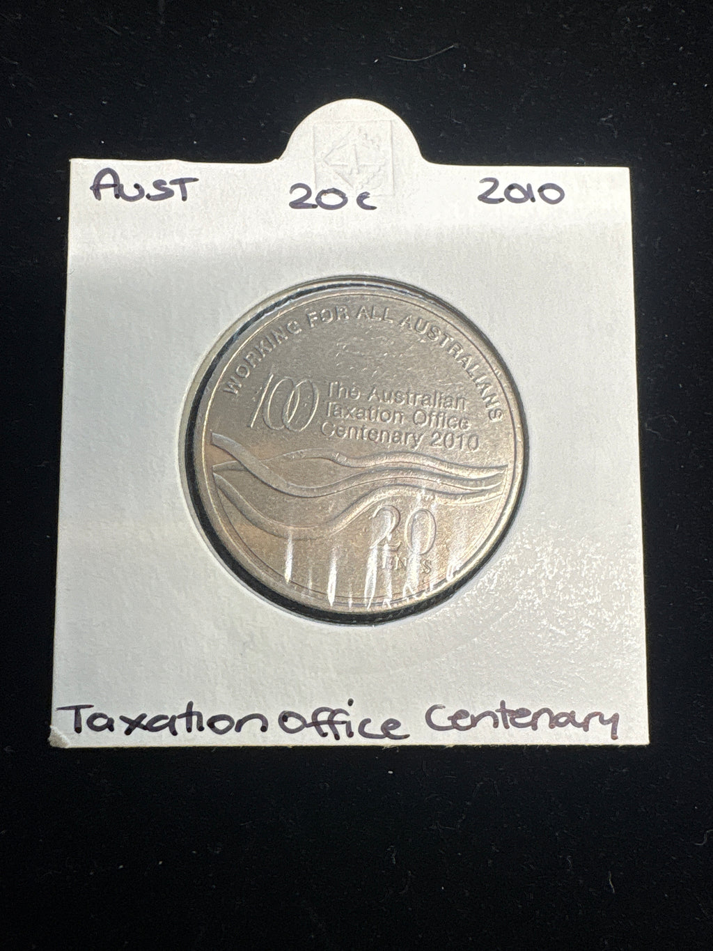 #m197 2010 Australia 20c Taxation Office Centenary Commemorative Coin (Circulated)