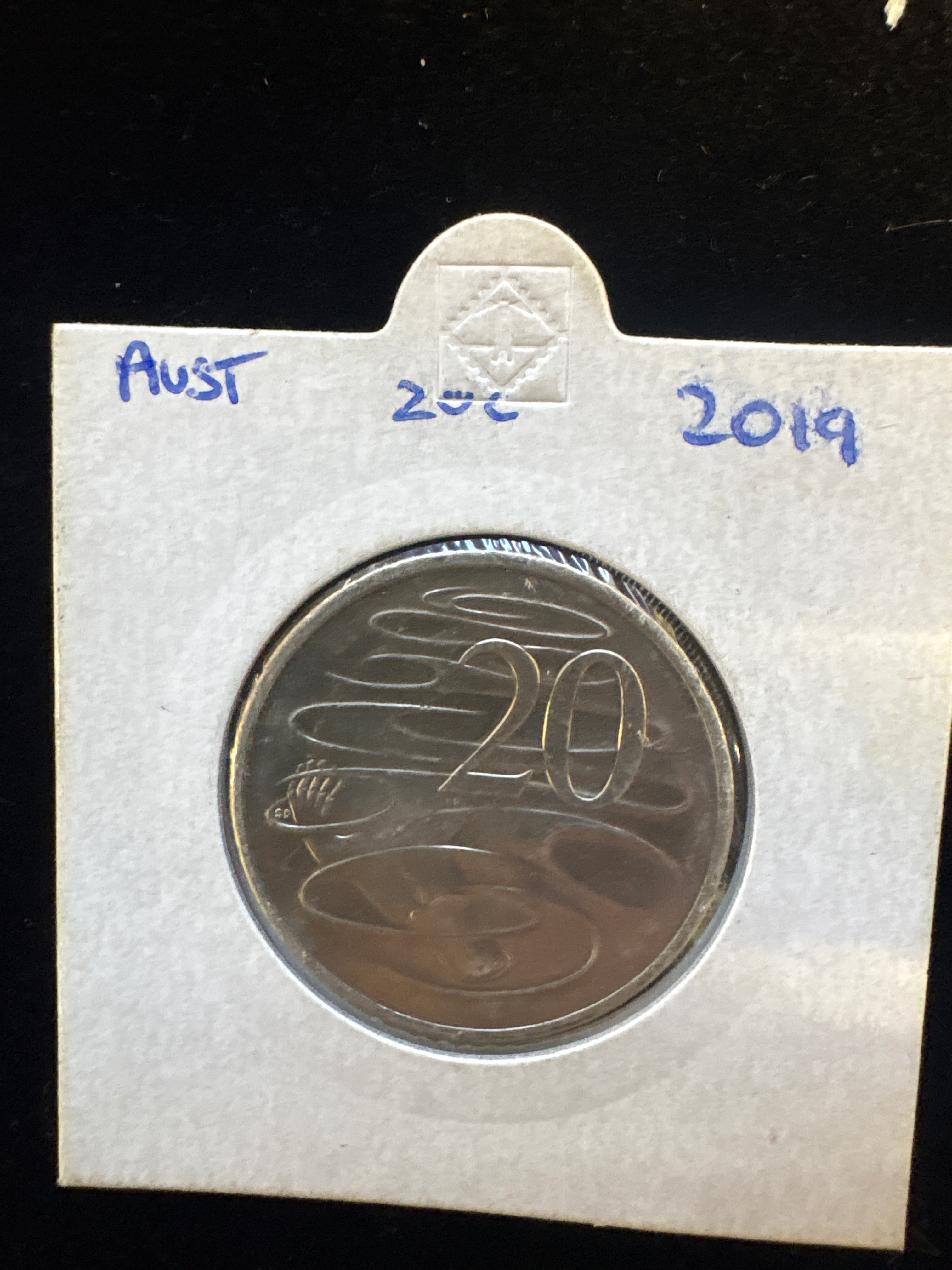 #M210 Australian 2019 Twenty Cent Coin – Platypus Design – Elizabeth II Effigy – Nice Circulated Example