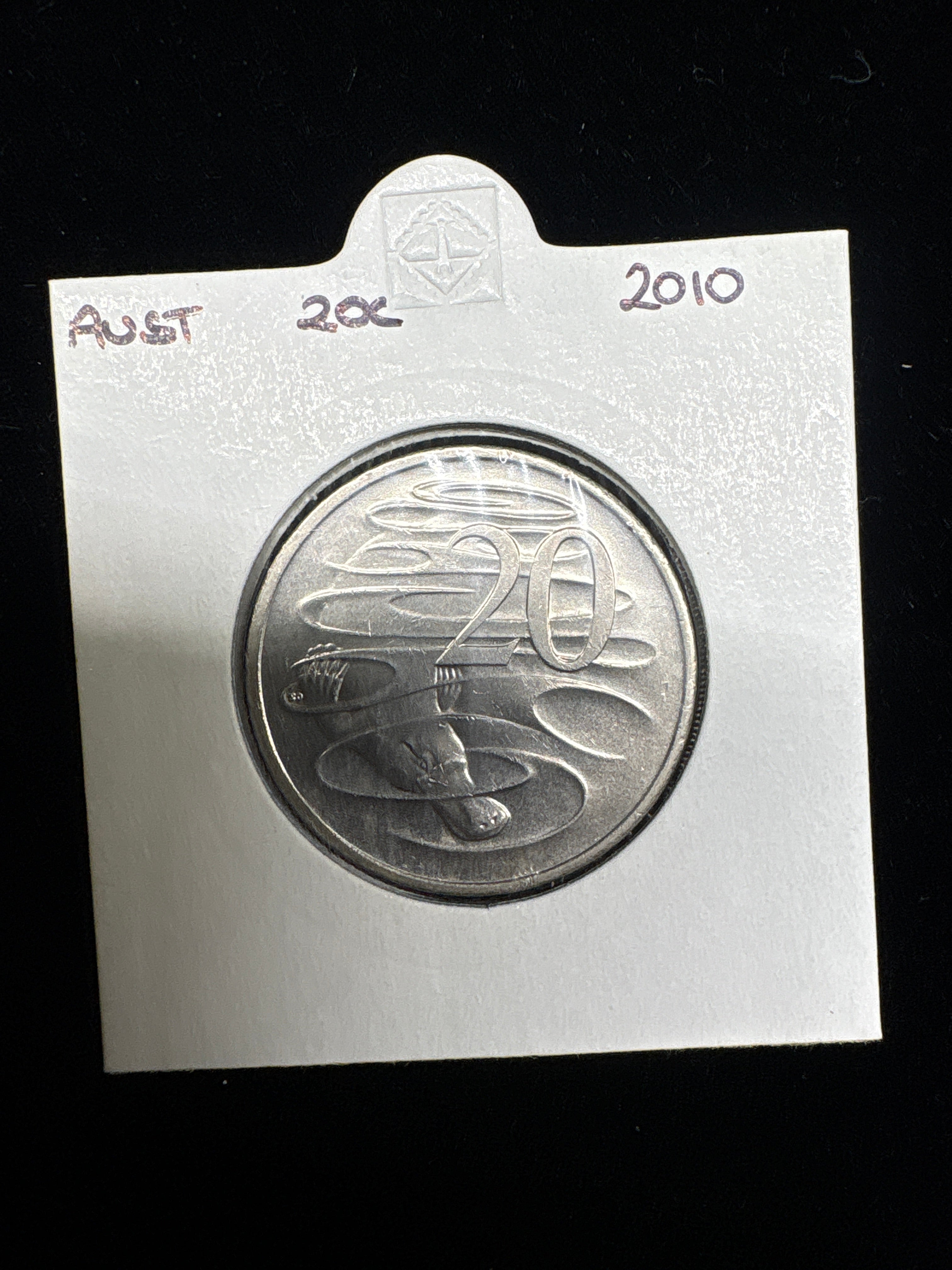 #M186 2010 Australia 20c Platypus Coin – BU in 2x2 Holder