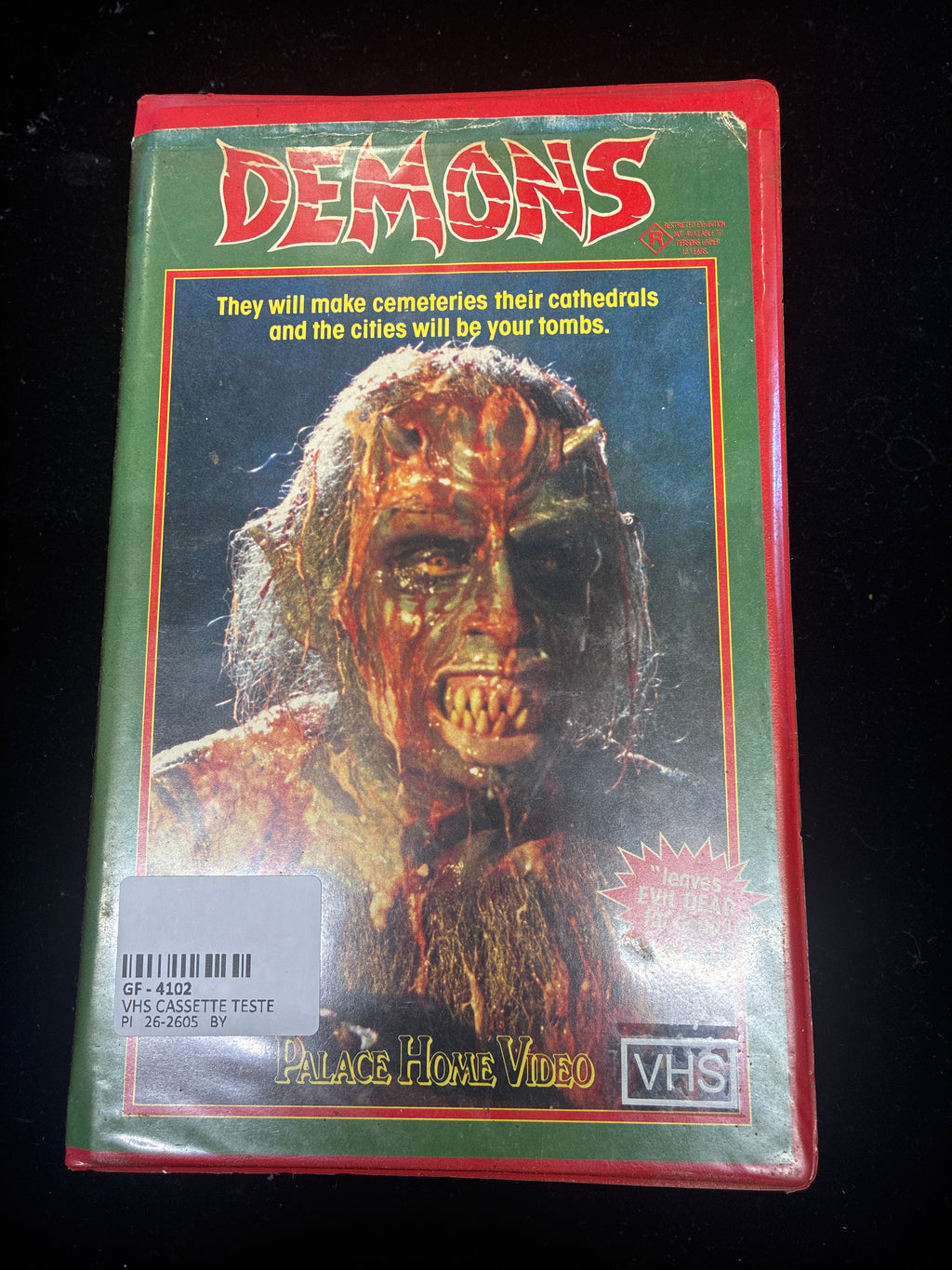 #PO14  Demons (1985) Palace Home Video VHS – Classic Horror Tape – Rare Vintage Collectible