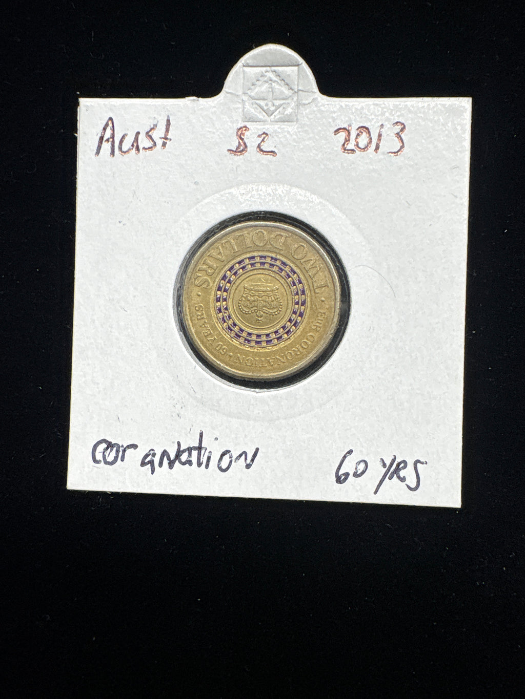 #M149 2013 Australia $2 Coronation Coin – Purple Ring Commemorative (60 Years)