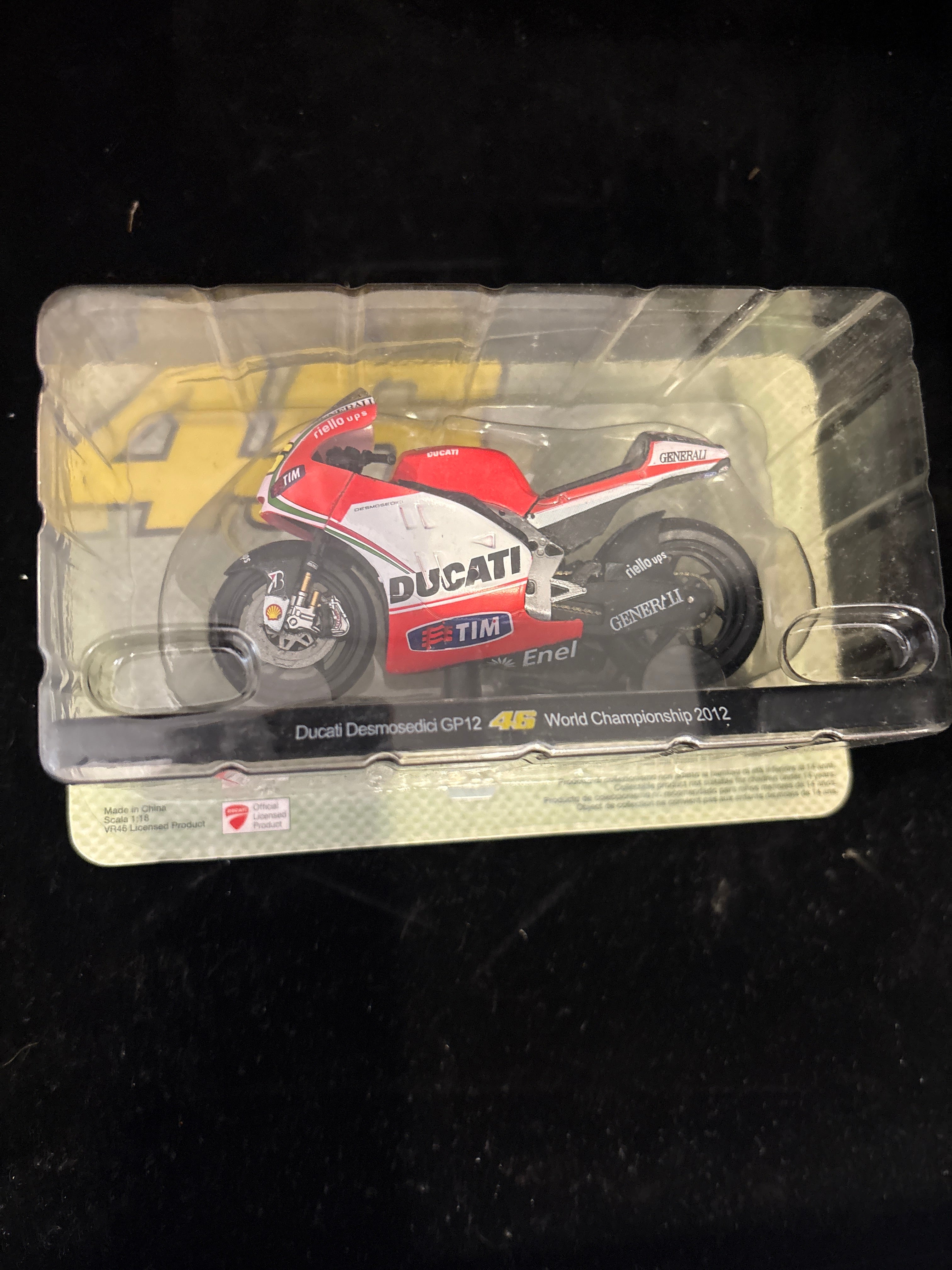 #P002 Ducati Desmosedici GP12 #46 Valentino Rossi 2012 Miniature Bike – Official Licensed Model