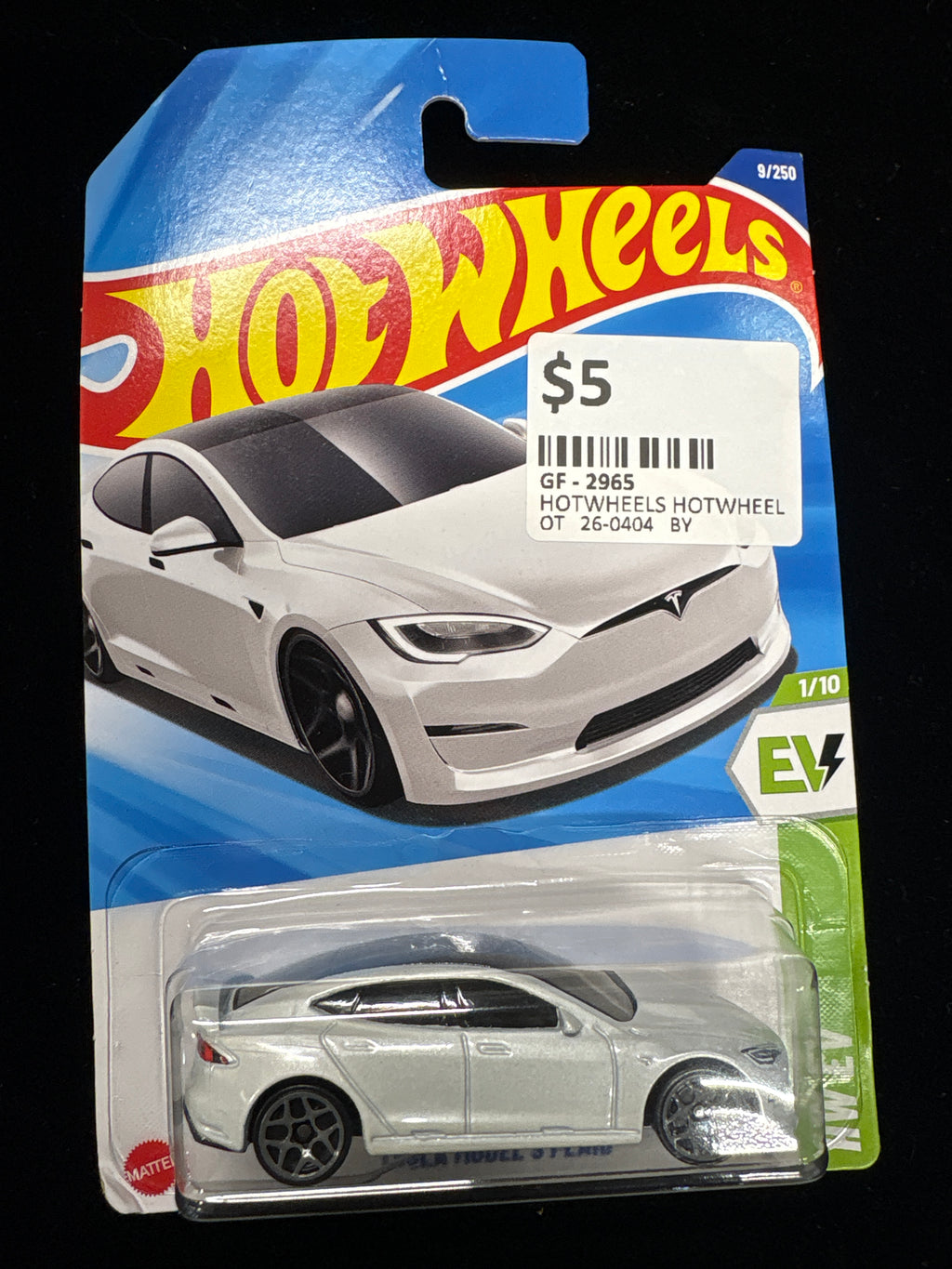 #2965 Hot Wheels Tesla Model S Plaid – HW EV Series – White – 9/250 (2022)