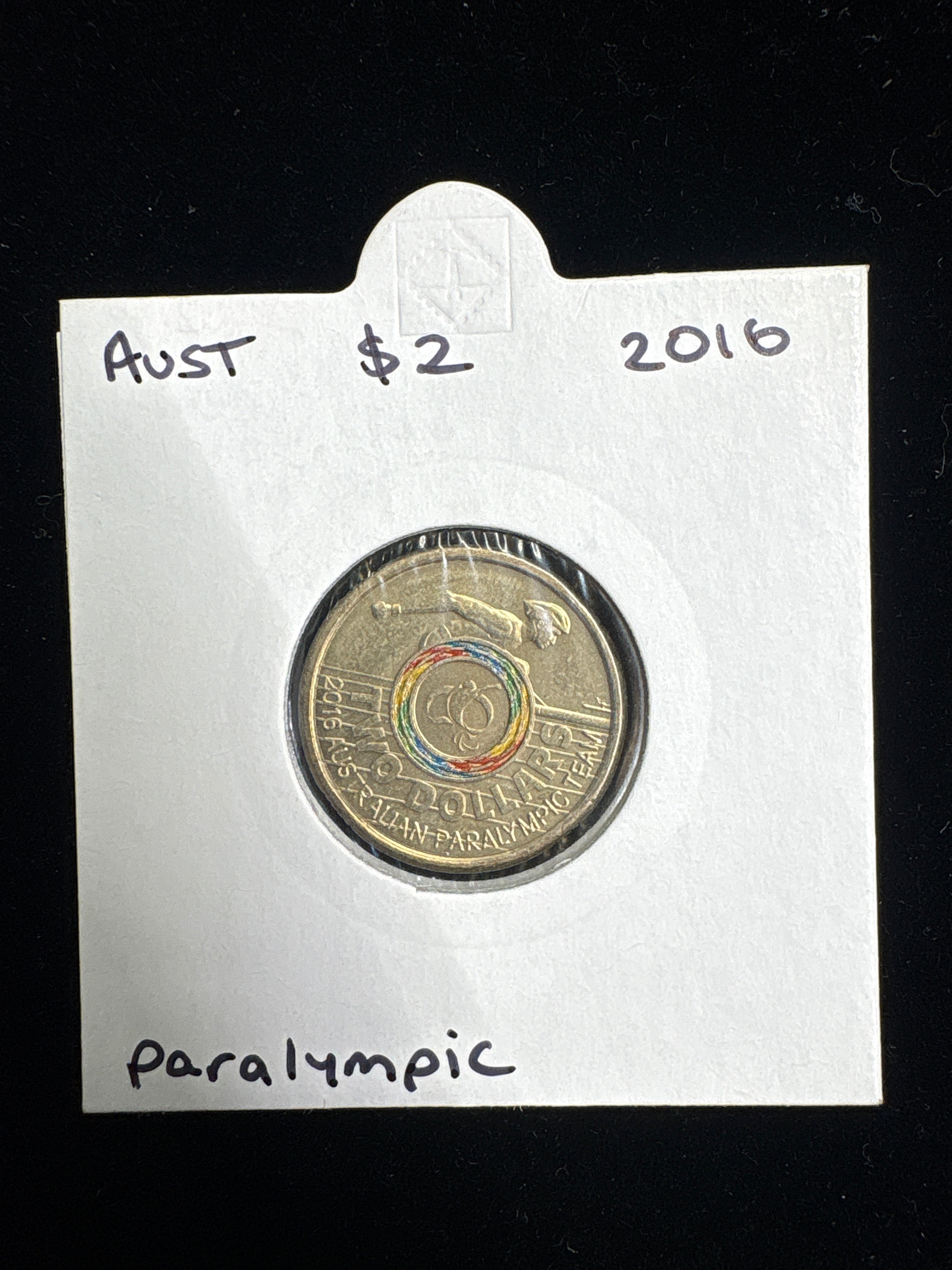 #M158 2016 Australia $2 Paralympic Coloured Coin – Rio Team Issue