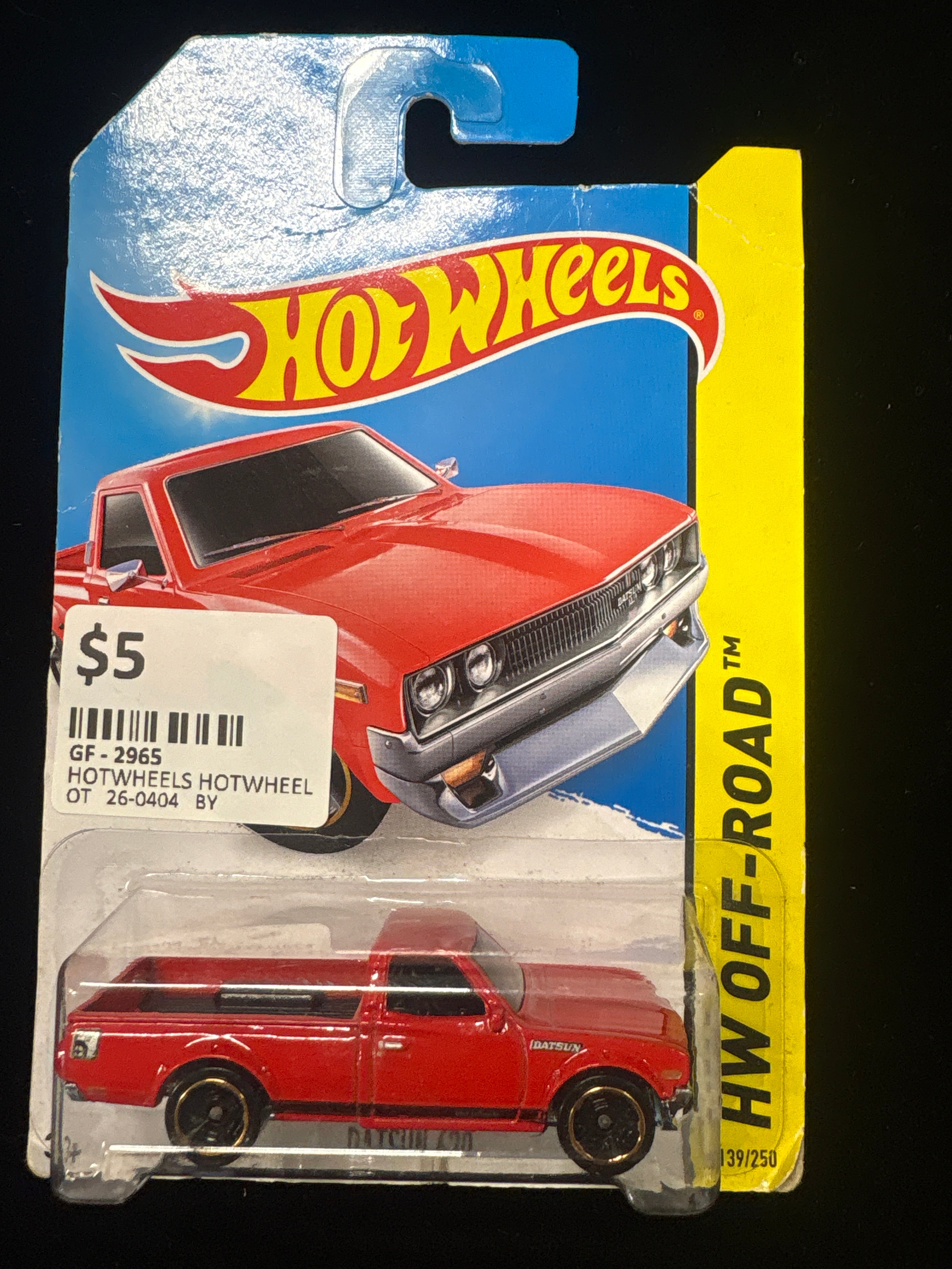 #2965 Hot Wheels Datsun 620 – HW Off‑Road / Hot Trucks – Red Pickup – 139/250 – New on Card