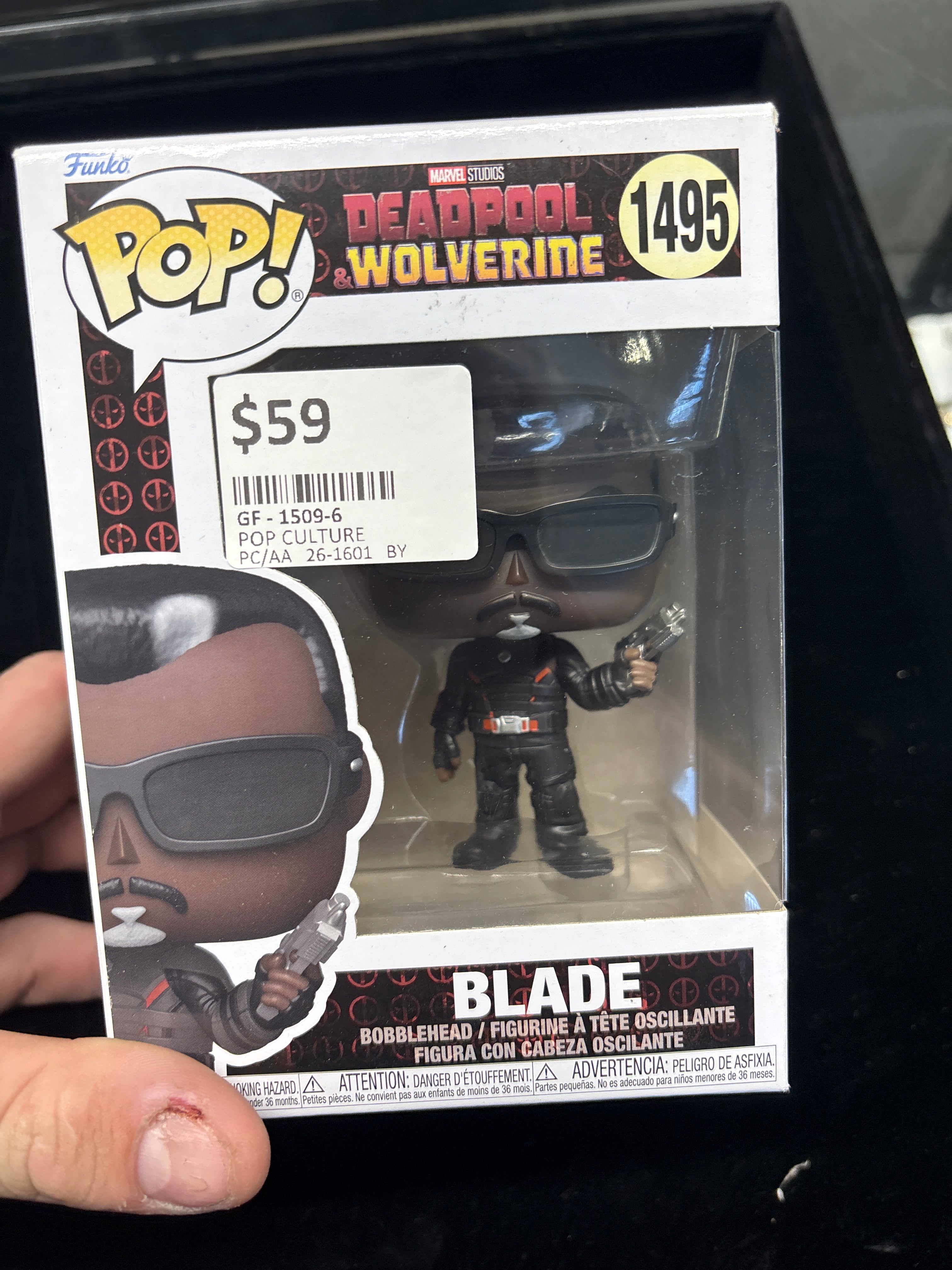 #1509-6 Funko Pop #1495 Blade – Marvel Deadpool & Wolverine Bobblehead Figure