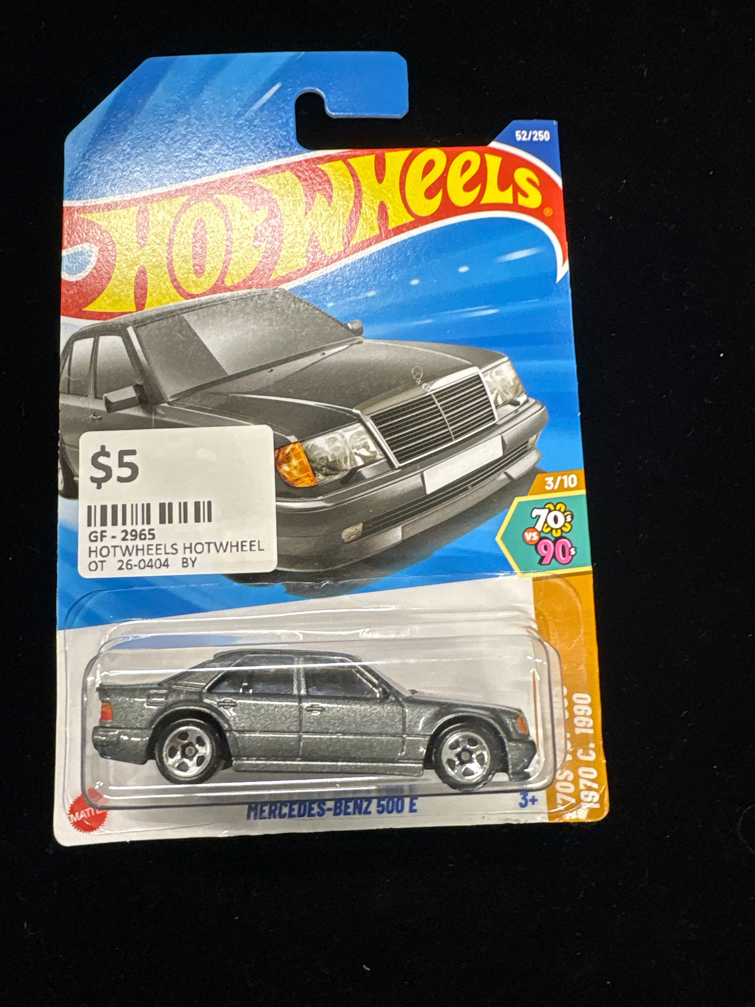 #2965 Hot Wheels Mercedes‑Benz 500E – 2022 ’70s vs ’90s Series – 3/10 – Factory Sealed Card
