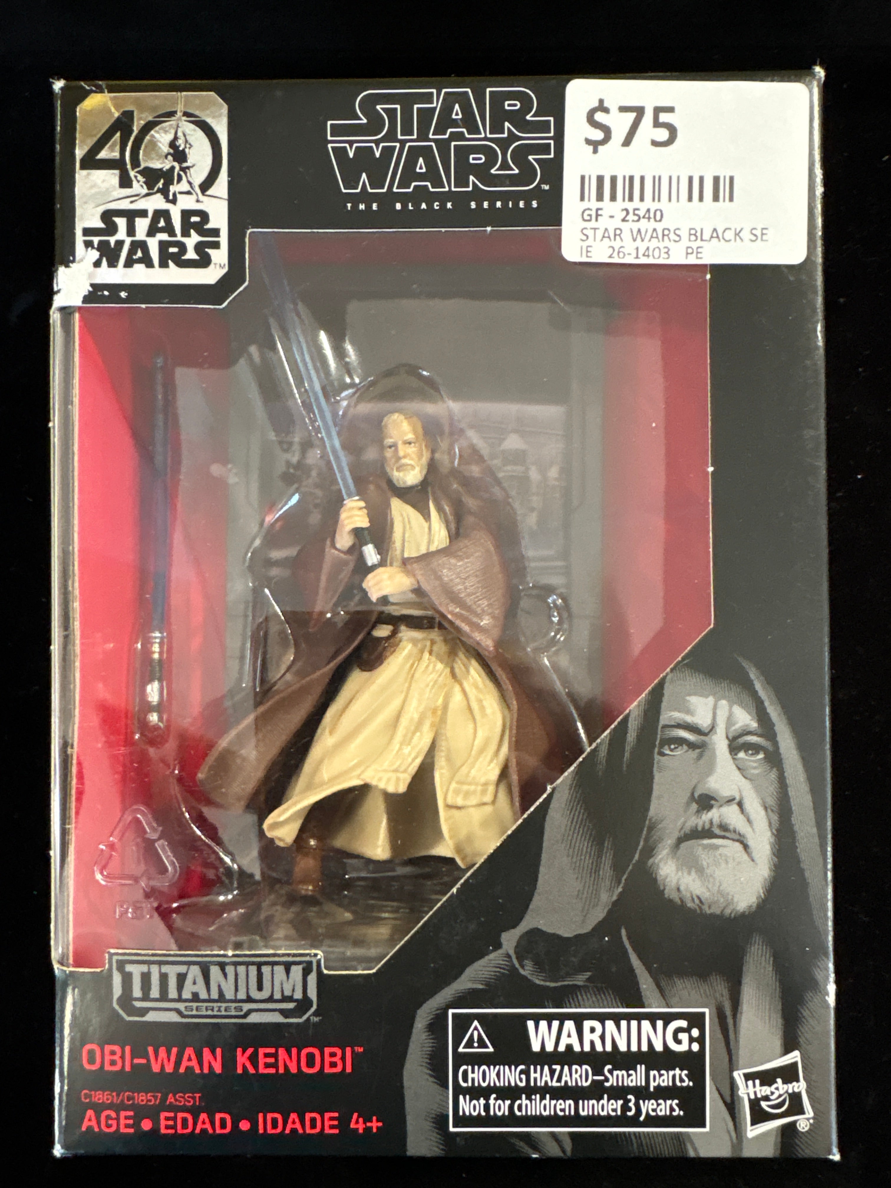 #2540 Star Wars Black Series 40th Anniversary Titanium Obi‑Wan Kenobi Figure (Hasbro)