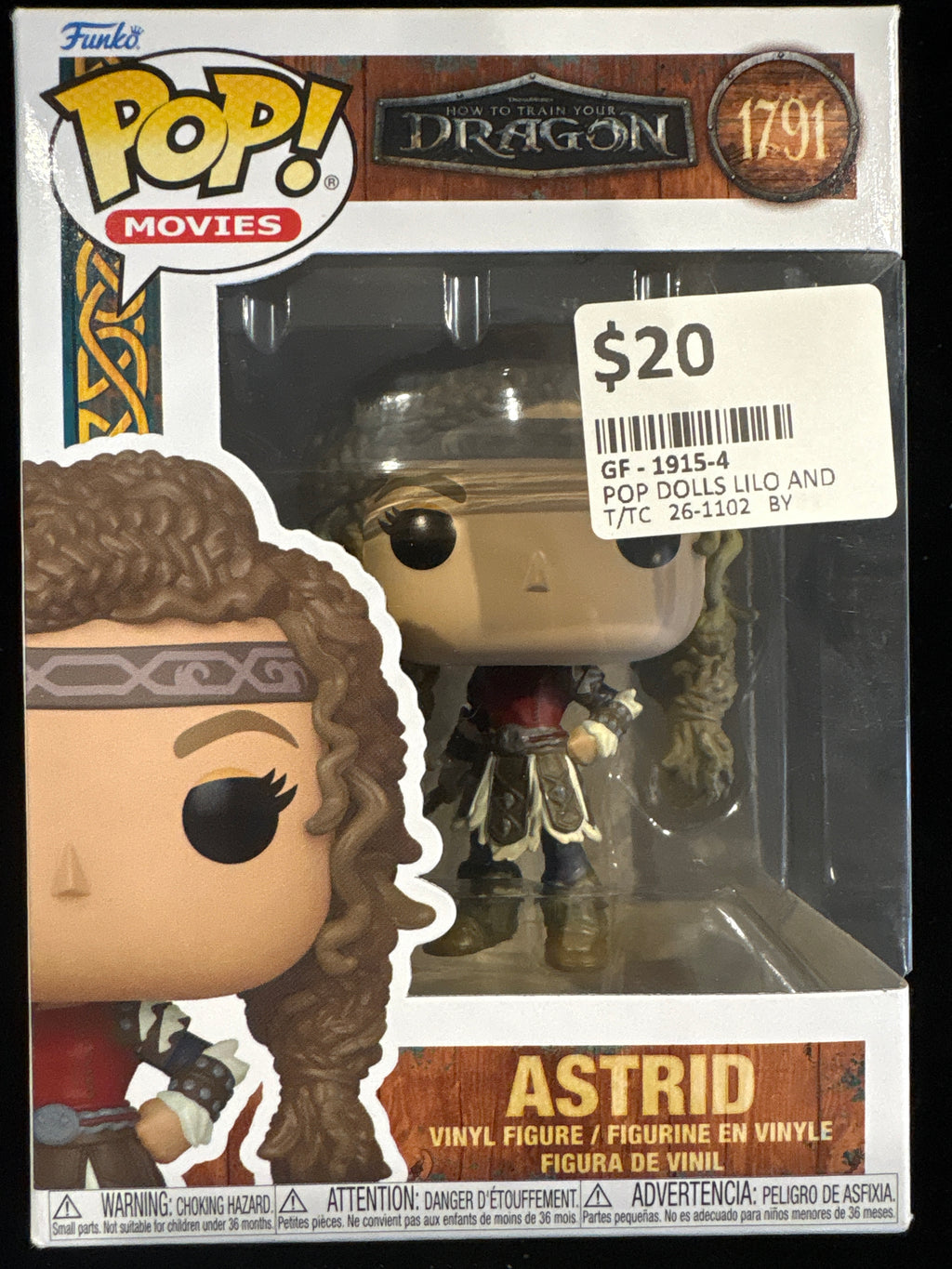 #1915-4 Funko Pop Movies – How to Train Your Dragon **Astrid #1791** Vinyl Figure (New in Box)
