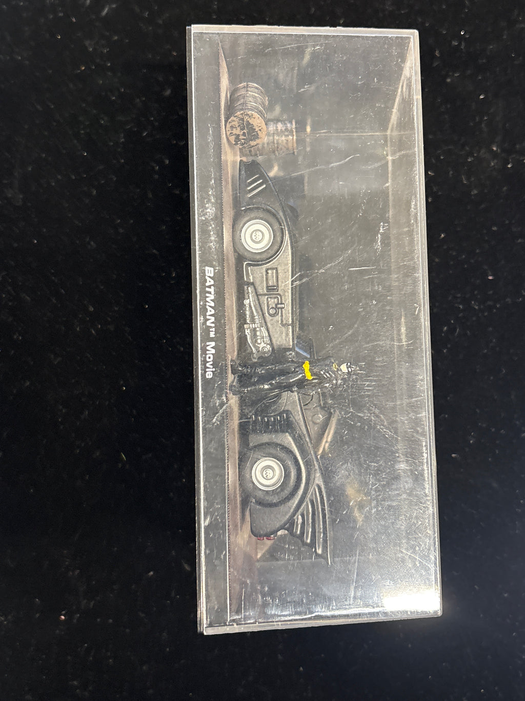 #P009 Batman Movie Batmobile Die‑Cast Car w/ Mini Batman Figure – Display Case Included