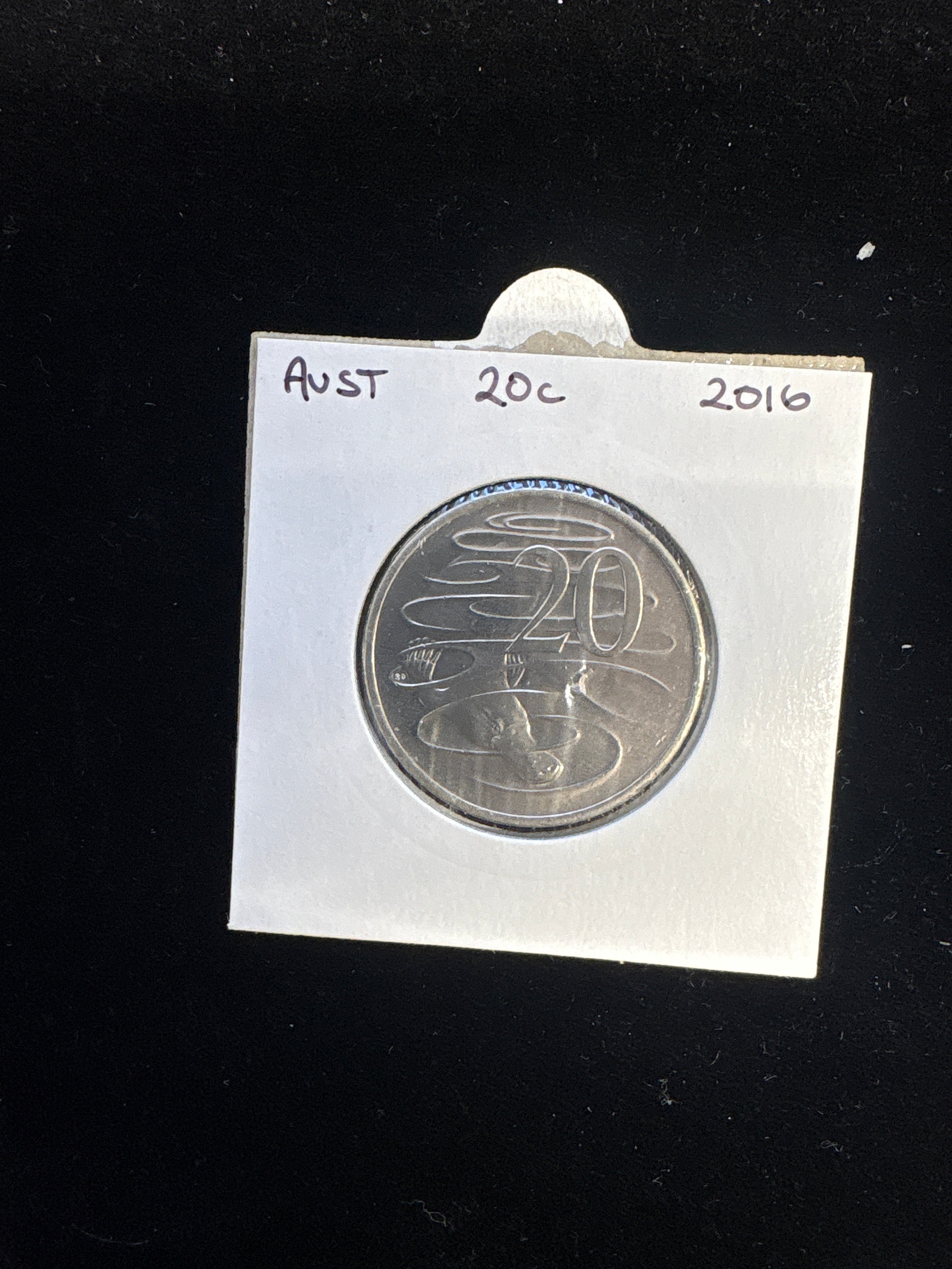 #M208 2016 Australia 20c Coin – Platypus Design – Uncirculated in 2x2 Holder