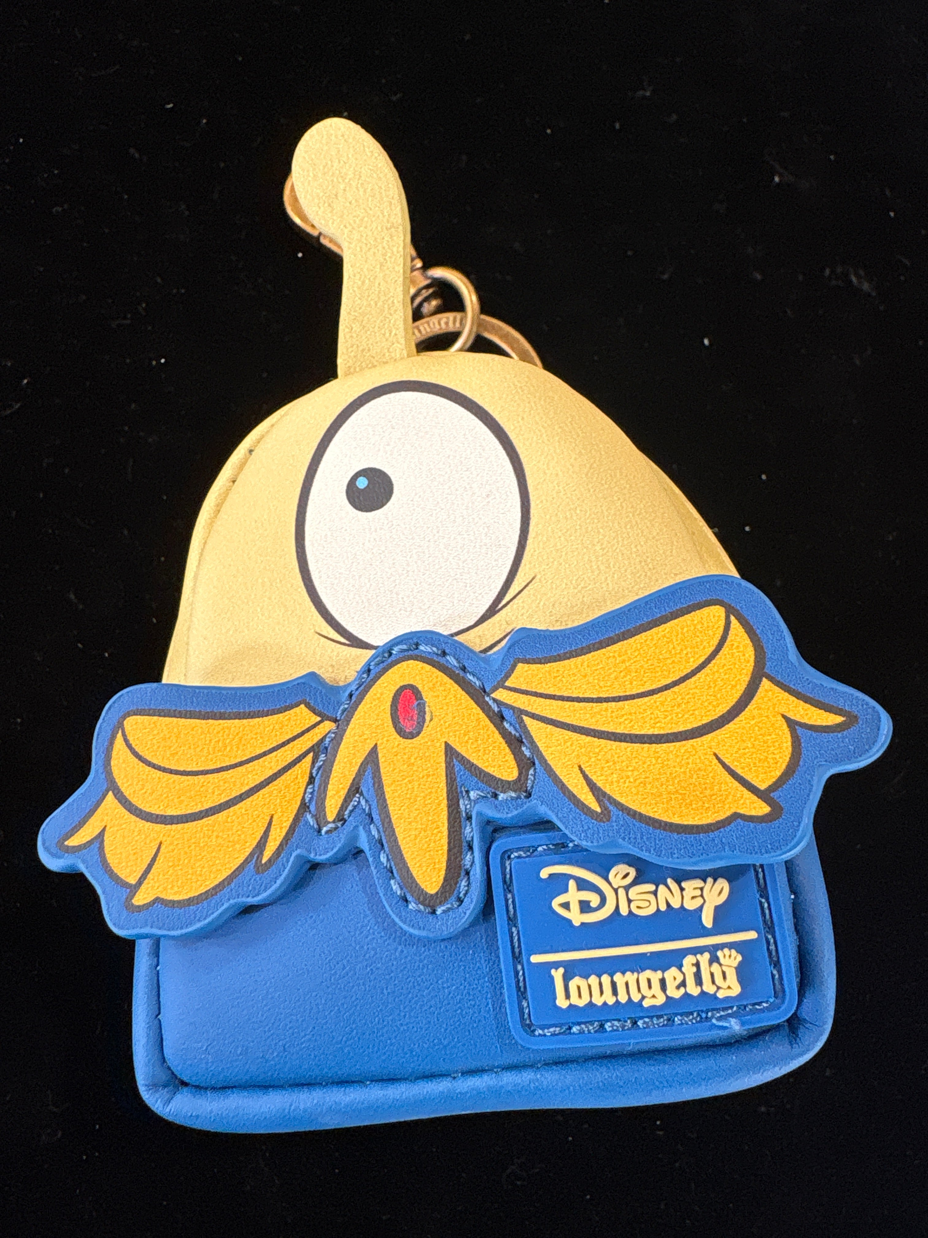 #1916-1 Disney Loungefly Mini Backpack Keychain – Cute One‑Eyed Character Design (Yellow/Blue)