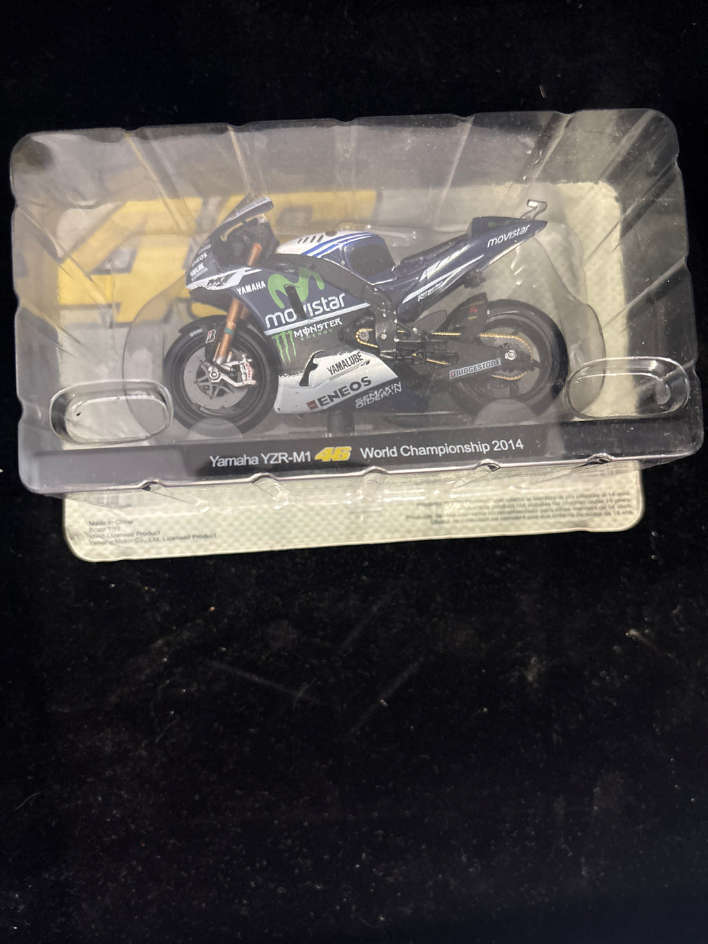 #P003 Yamaha YZR‑M1 #46 MotoGP World Championship 2014 Miniature Model – Movistar/Monster Livery