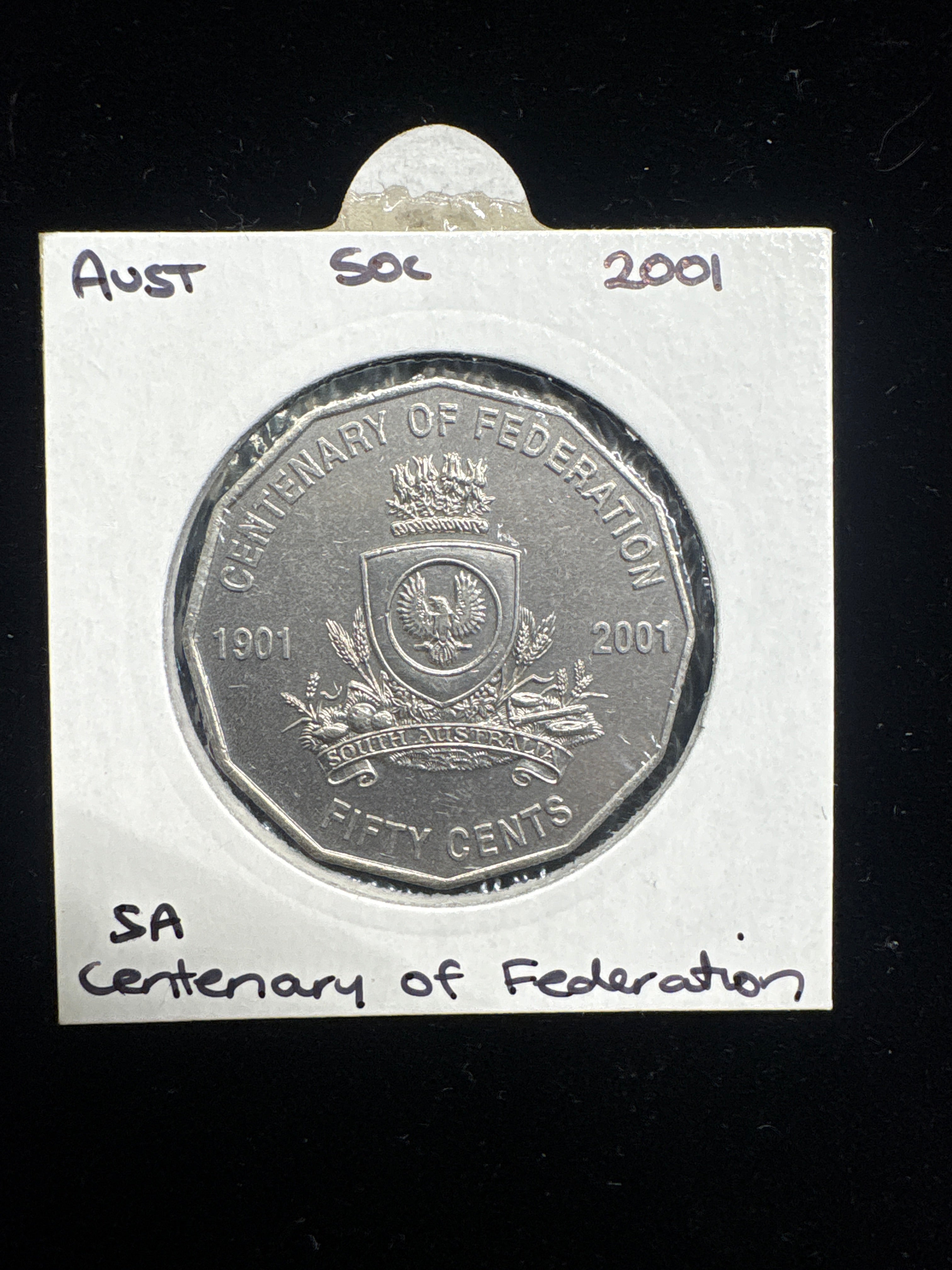 #M118 2001 Australia 50c South Australia Centenary of Federation Coin (UNC)