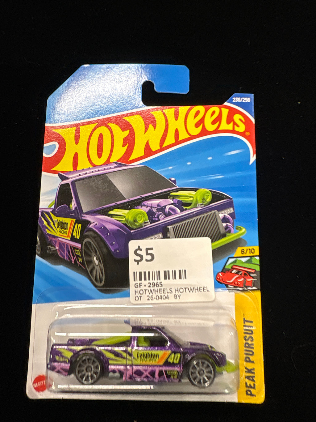 #2965 Hot Wheels Peak Pursuit • Limited Grip Series • 236/250 • Purple/Green Racer • 6/10 Hot Trucks