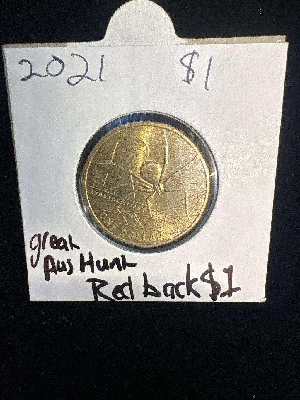 #M218 2021 Australia Great Aussie Hunt Redback Spider $1 Coin in Flip