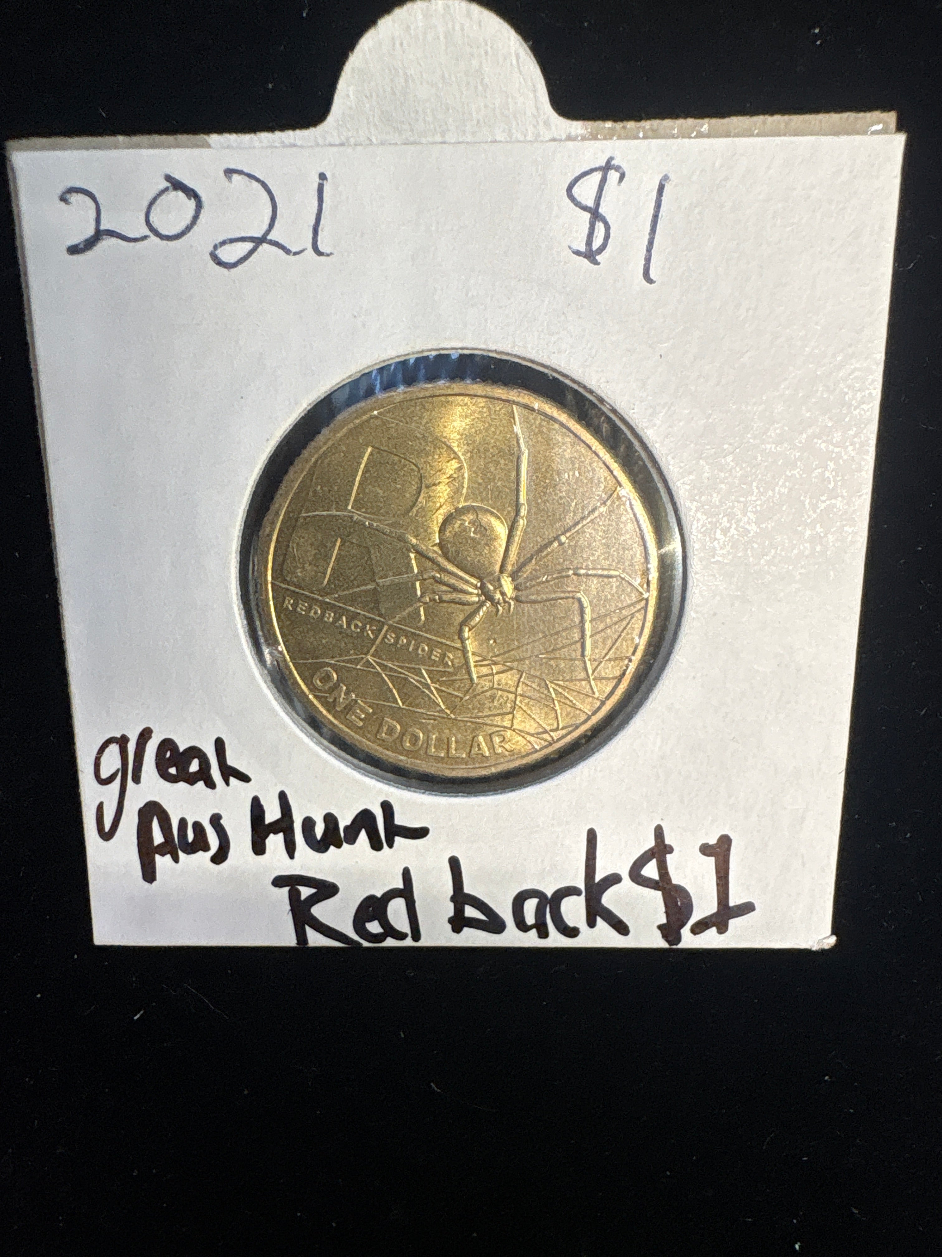 #M218 2021 Australia Great Aussie Hunt Redback Spider $1 Coin in Flip