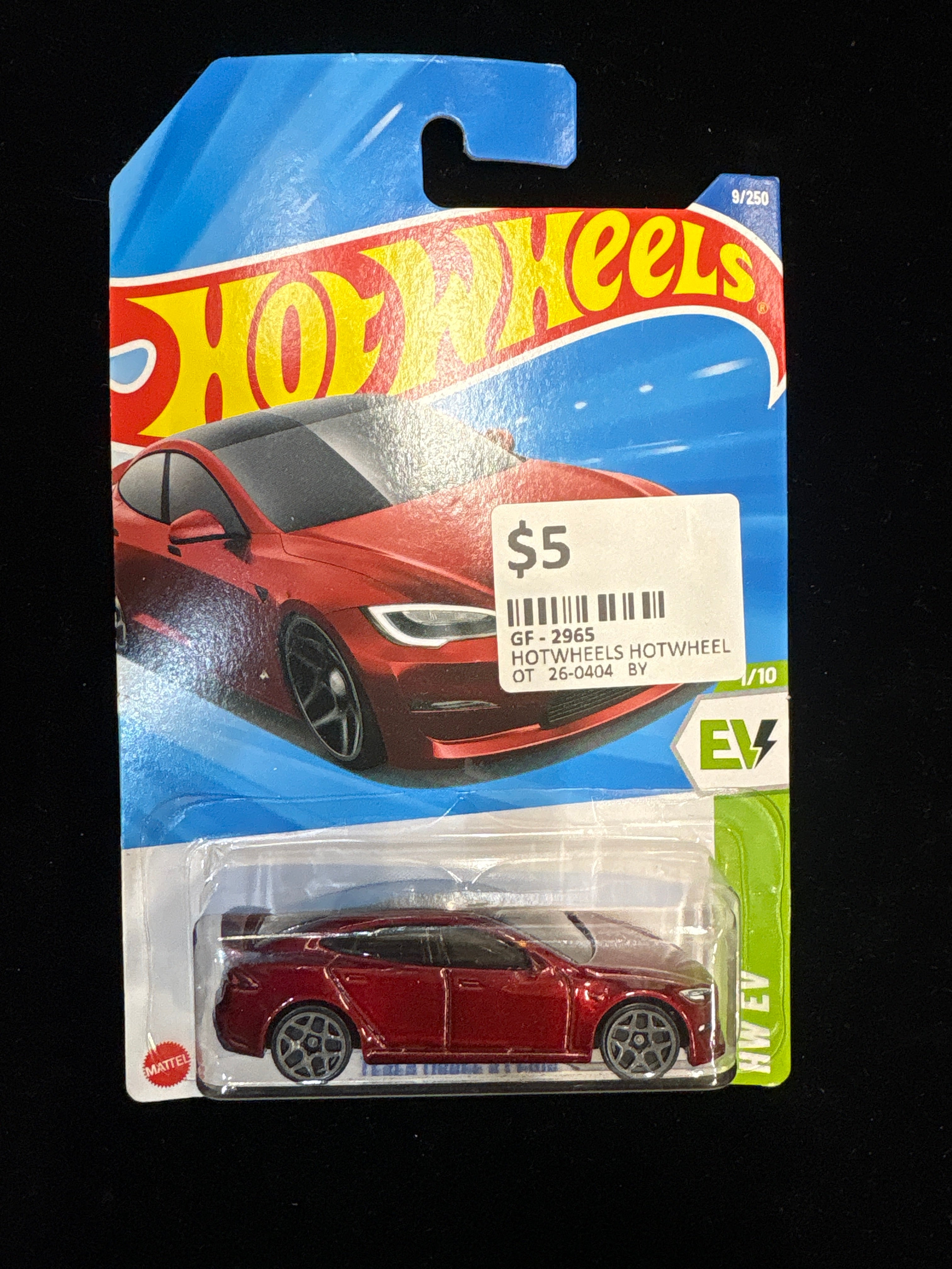 #2965 Hot Wheels Tesla Model S Plaid – HW EV Series – Red – 1/10 (2021)