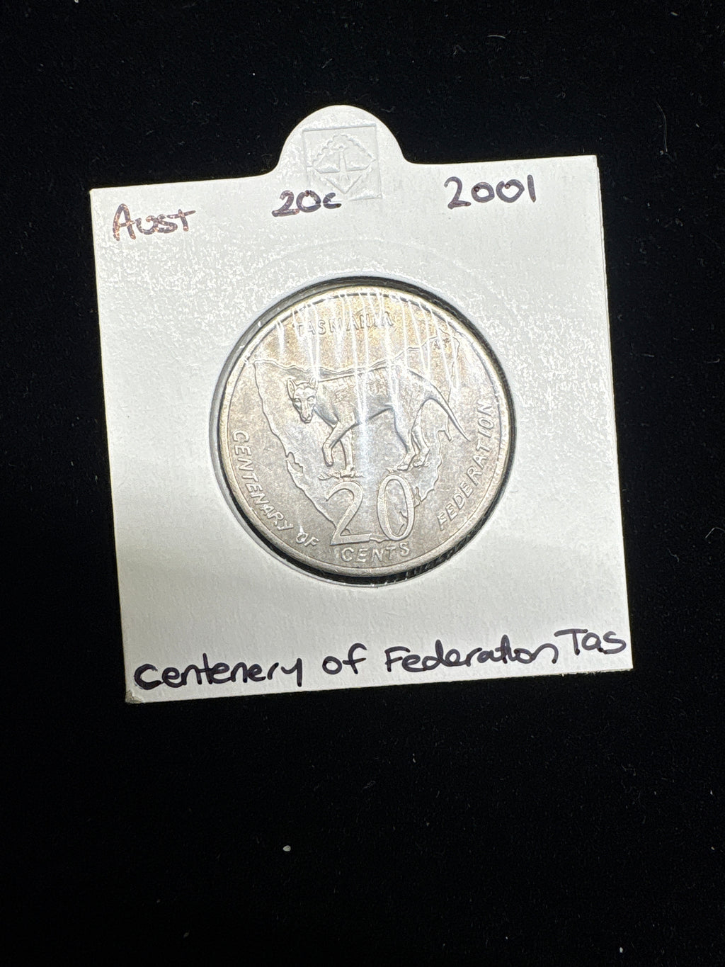 #M188 2001 Australia 20c Centenary of Federation – Tasmania Design Coin in Holder