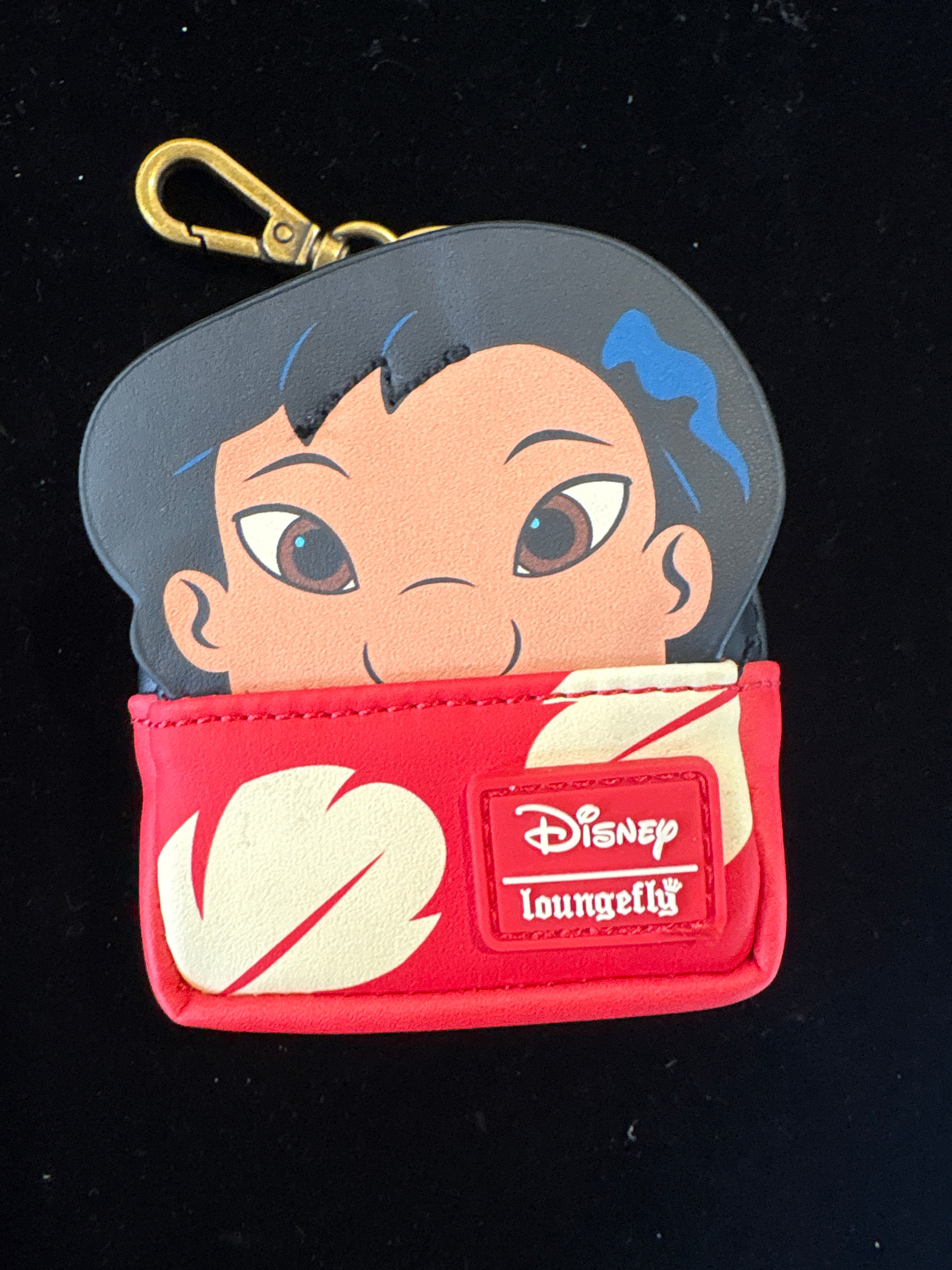 #1916-2 Disney Loungefly Lilo Mini Backpack Keychain Coin Pouch – Red/Character Design