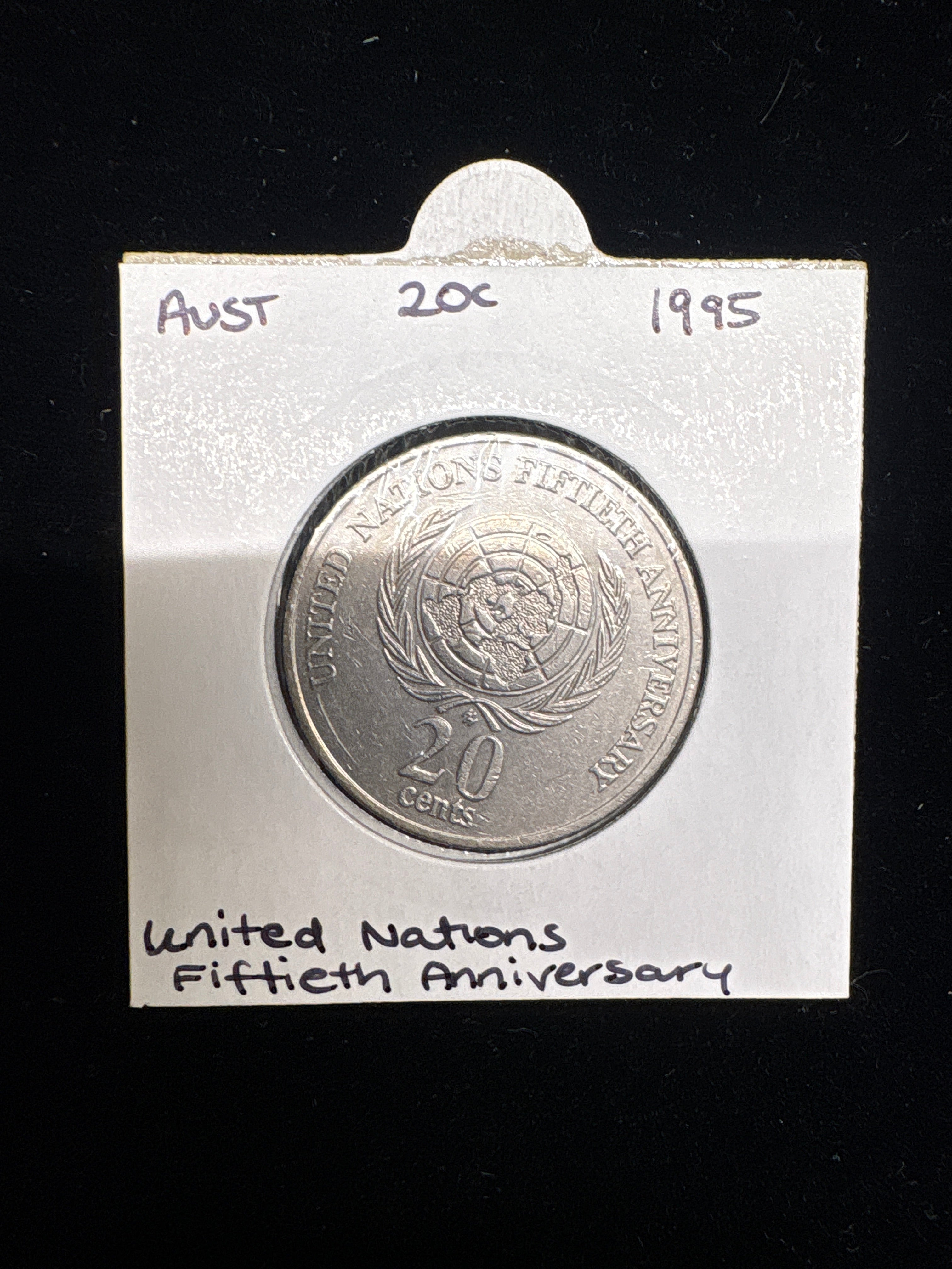 #M172 1995 Australia 20c United Nations 50th Anniversary Commemorative Coin