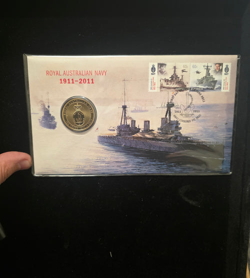 #100 Royal Australian Navy 1911–2011 PNC • Stamp & Medallion Collectible Set